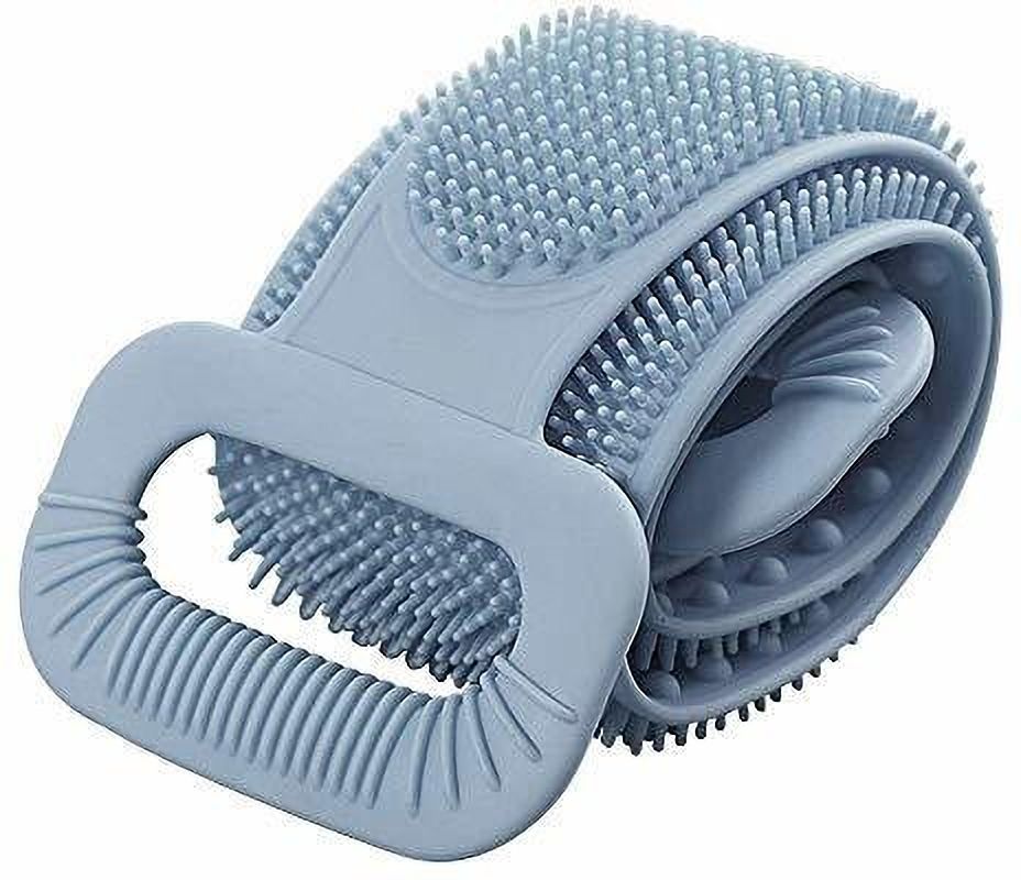 Silicone Back Scrubber Belt Soft Body Massage-Cleaning Exfoliating Bath Brush Free-standing Bathtub