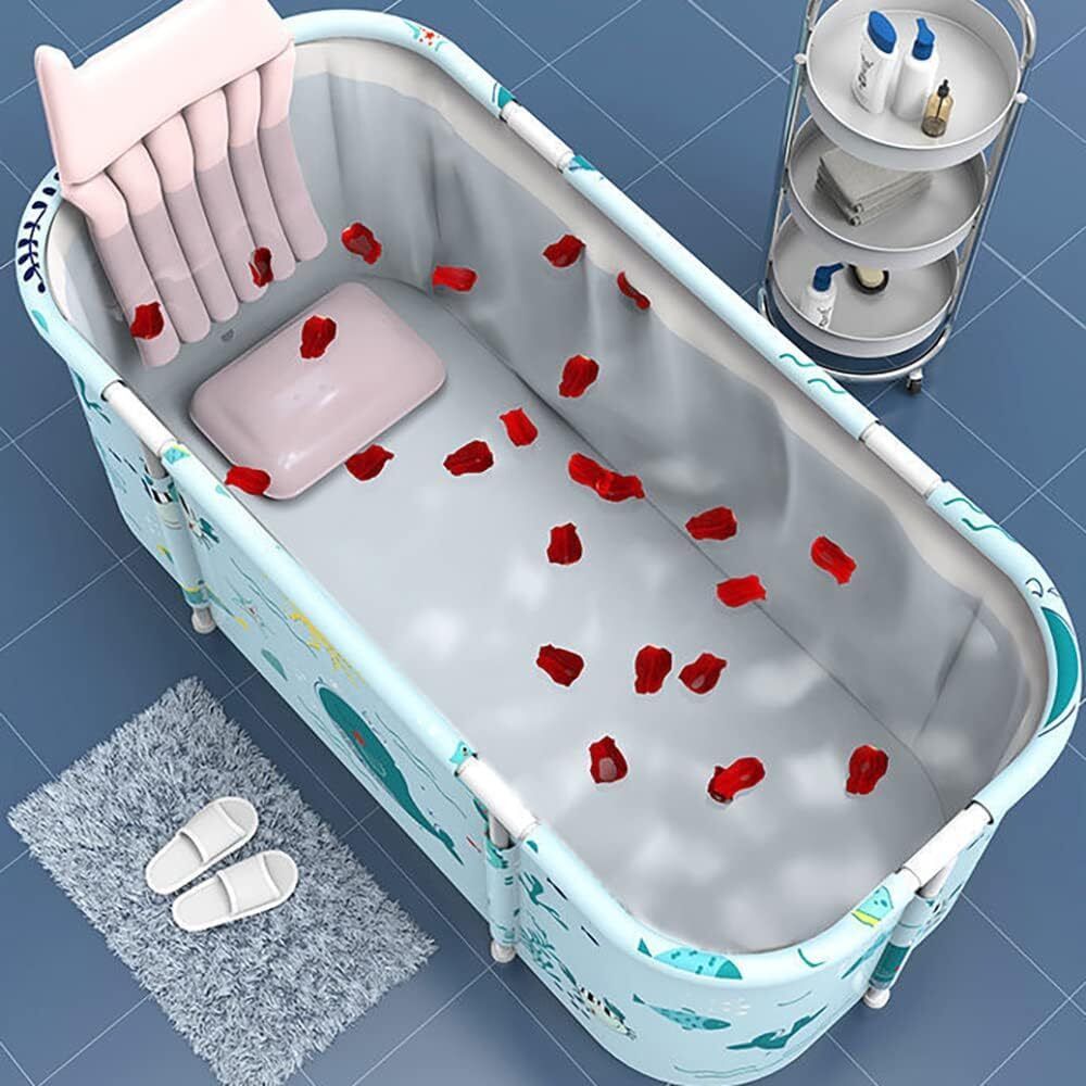 Plastic Portable Foldable Bathtub for Adults, Separate Family with Drainage Hole Tub for Shower Stall Home Hot Water Bath & Ice Bath Undermount Bathtub