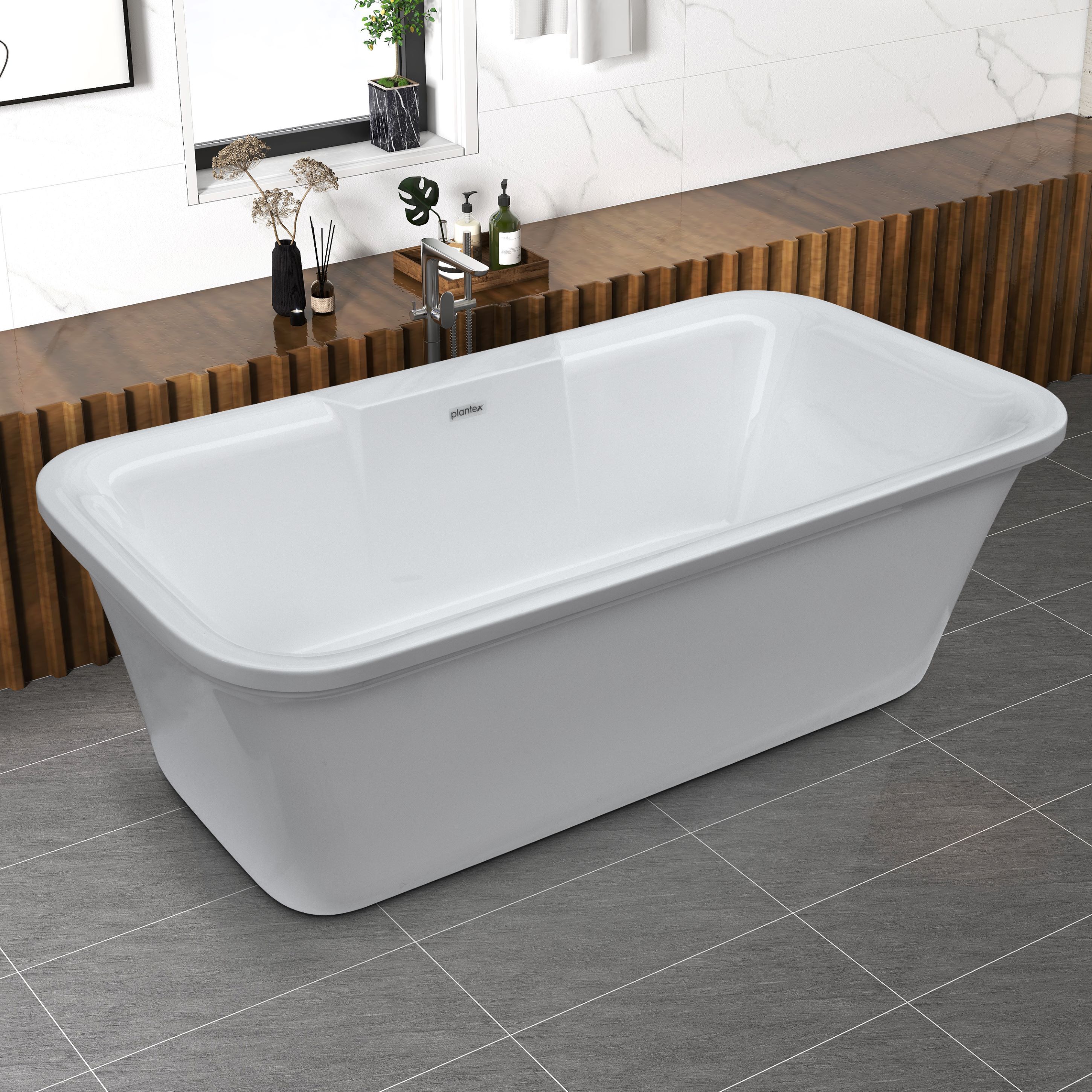 plantex Bath Tub For Adults/Acrylic Bathtub For Bathroom/Deep Soaker Bathtub with Overflow,Popup and Drain Pipe (BSM-219, White, 1700mm) Drop-in Bathtub-picture-29