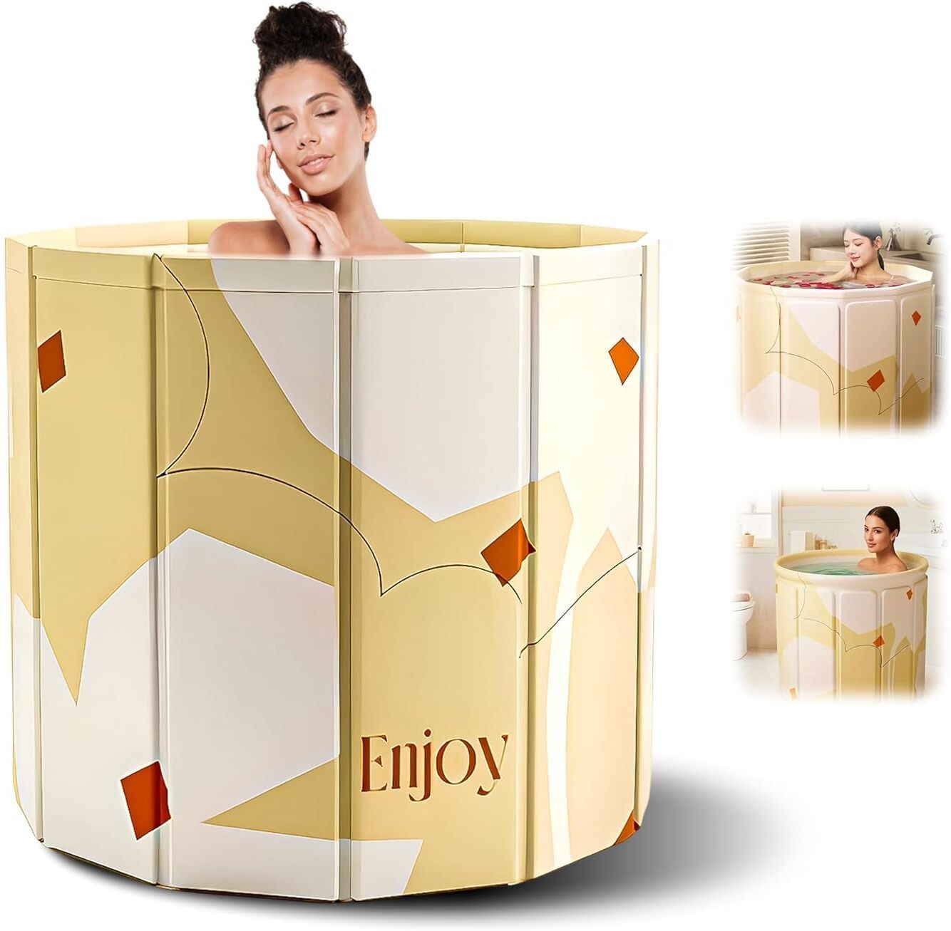 Foldable Portable Adult Bathtub for Home Portable Folding Bathtub for Adults & Kids – No Assembly or Air Pump Required Compact Easy to Store Free-standing Bathtub