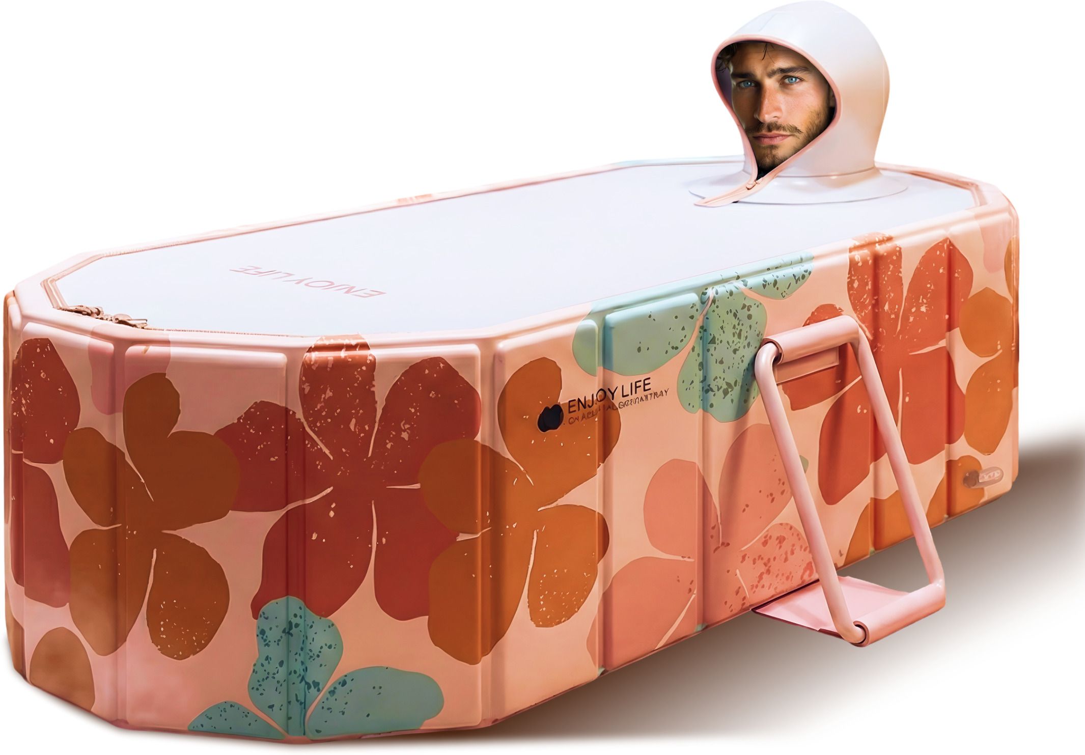 Thickened Insulated Ice Bath Tub Inflatable BathTub for Adults, Bath Tub for Adult for Bathroom, Ice BathTub for Adults with Hot and Cold Temperature Maintainer Free-standing Bathtub