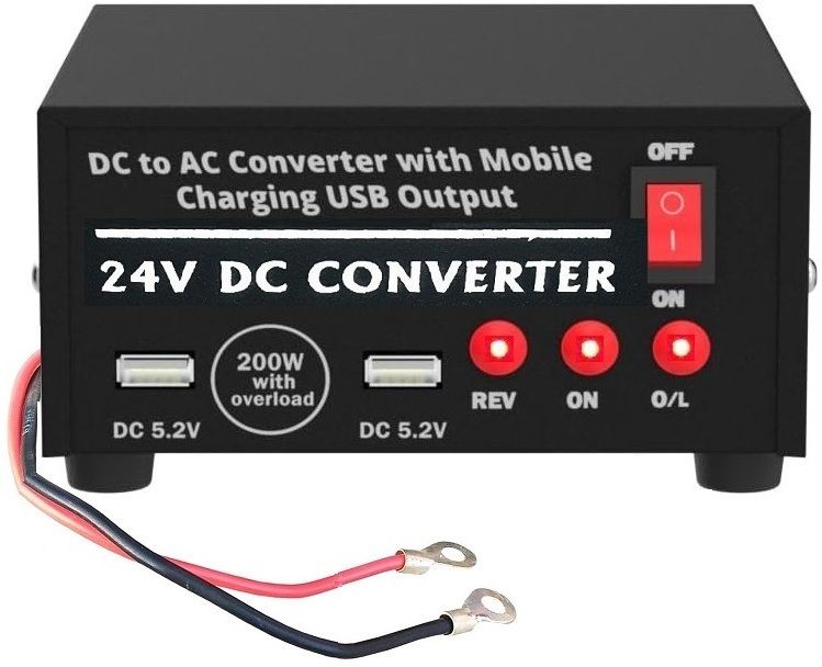24V DC to 220V AC Converter 24 Volt DC to AC Converter Power Solar Charger Smps 24 Volt to 220 Volt AC Converter with 2 AC Output Sockets + 2 USB Charging Ports Square Wave Inverter-image-22
