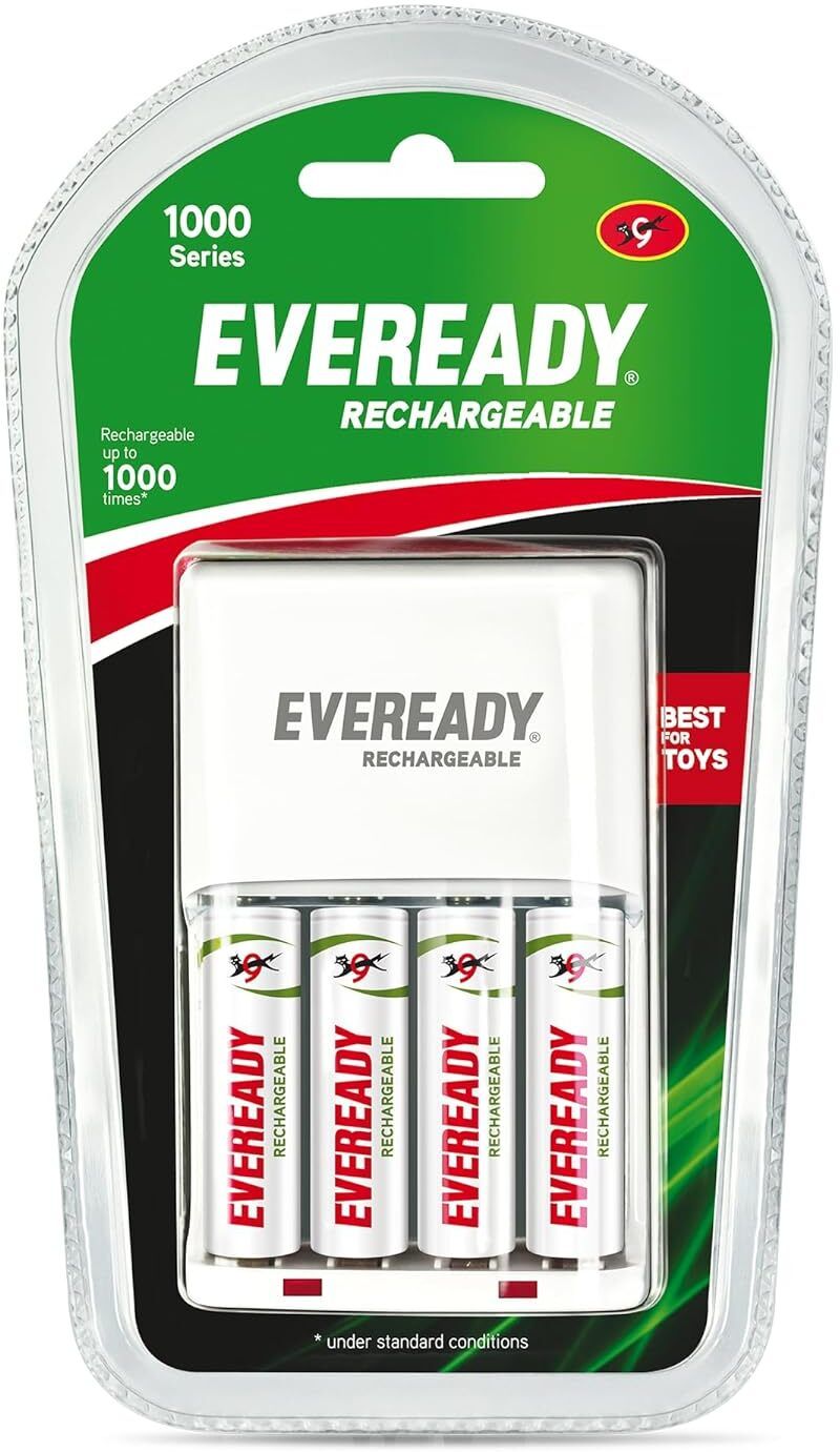 AA Rechargeable & Charger| 1000S | Combo Pack with 4 Batteries & Charger Battery-image-32