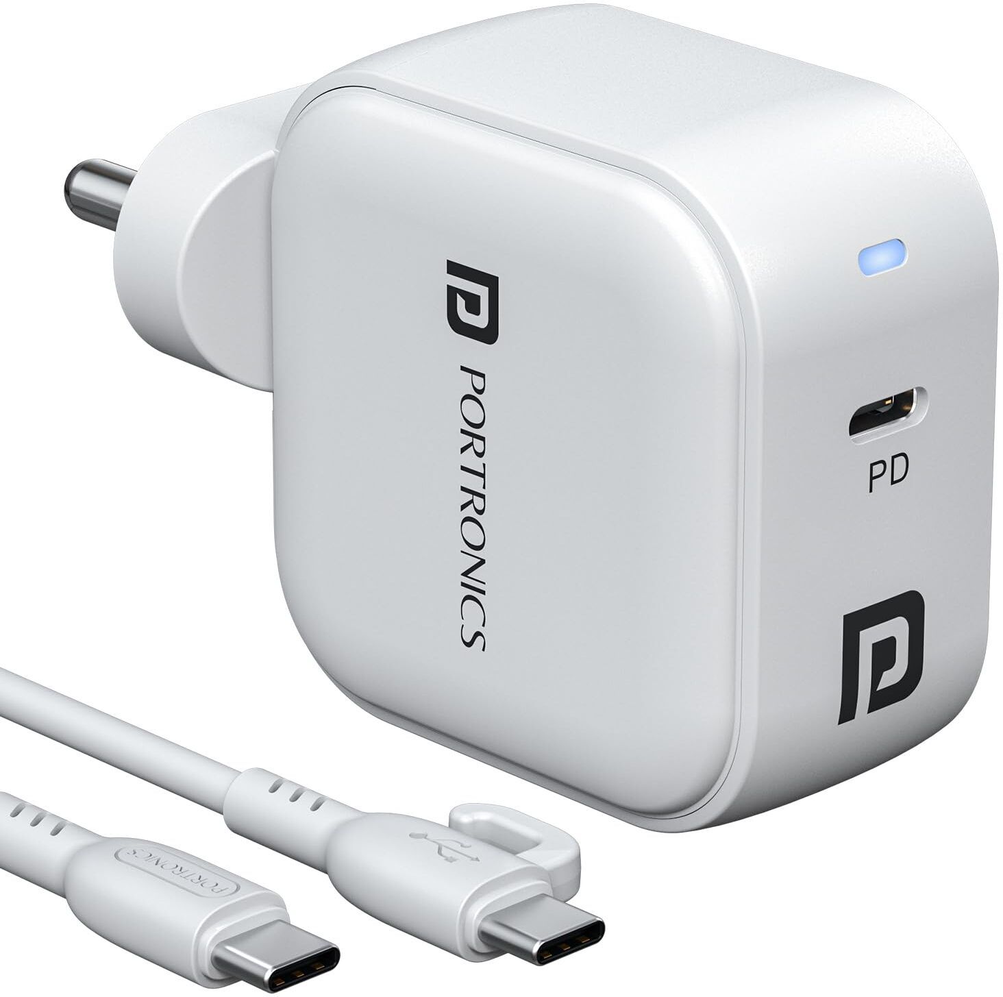 Portronics 45 W GaN 3 A Wall Charger for Mobile with Detachable Cable-image-30