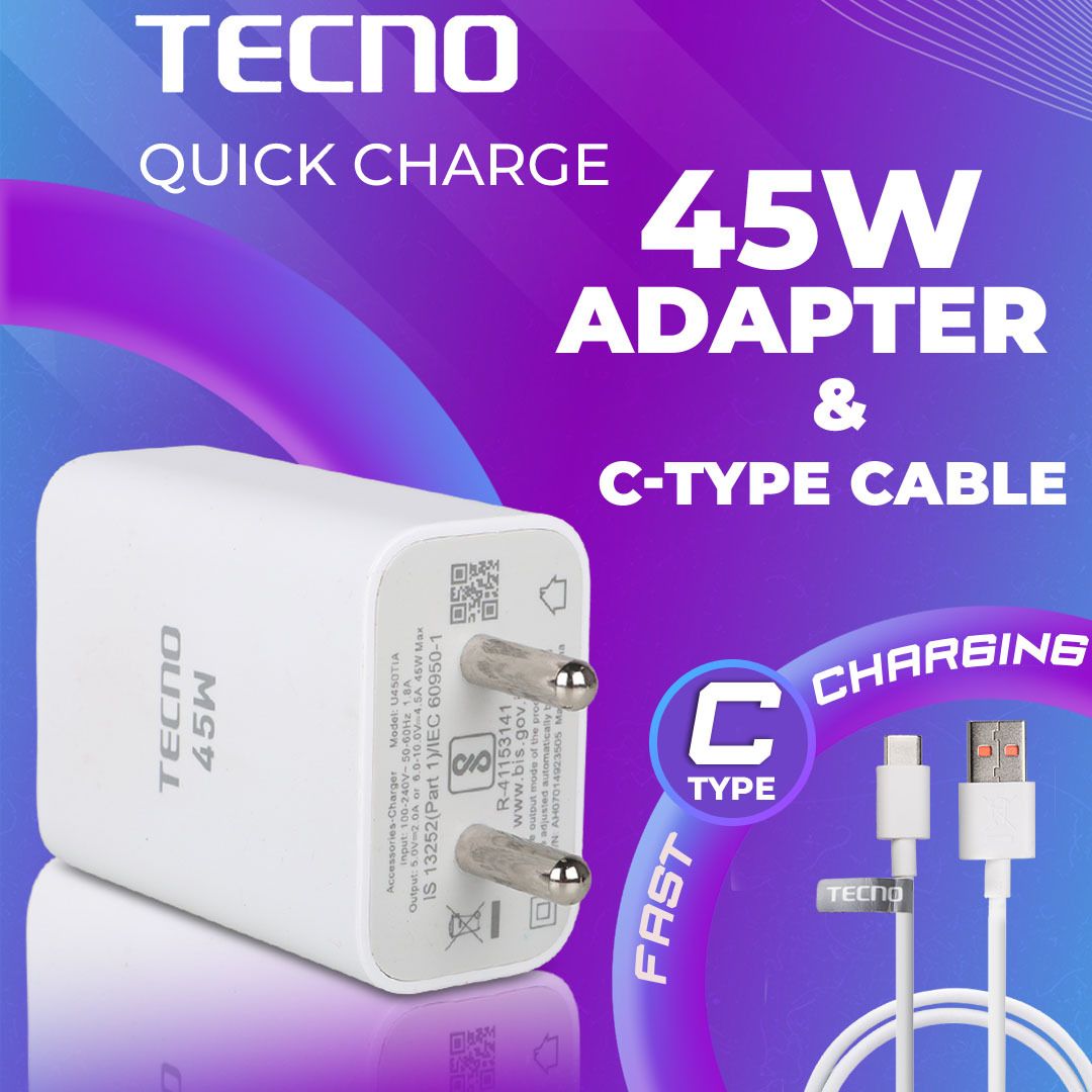 Tecno 45 W Supercharge 4.4 A Wall Charger for Mobile-image-26