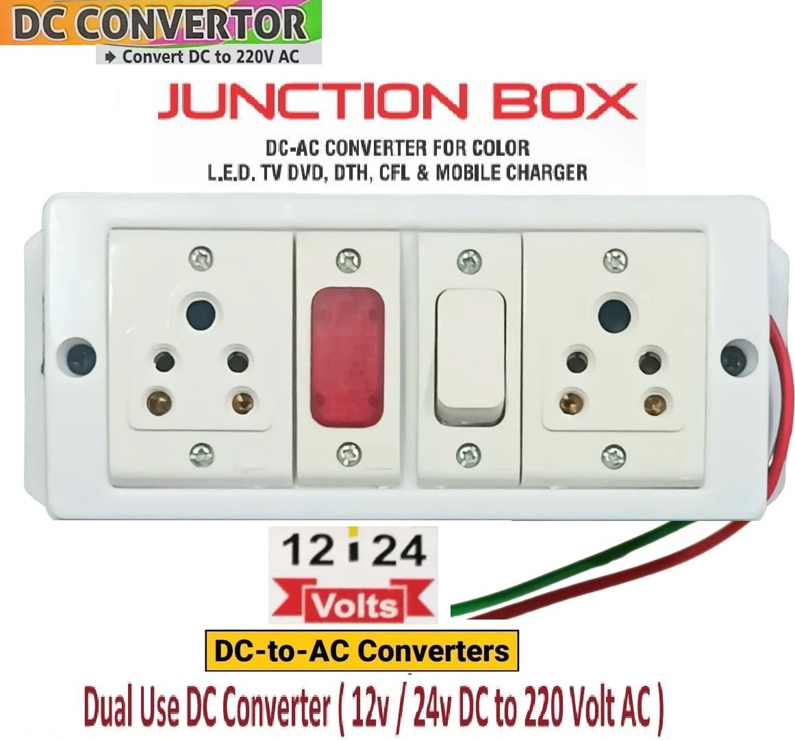 GoodsBazaar 12-24 Volt DC Converter Board DC to 220 Volt AC Changer Gang Box DC SMPS Adaptor-picture-17
