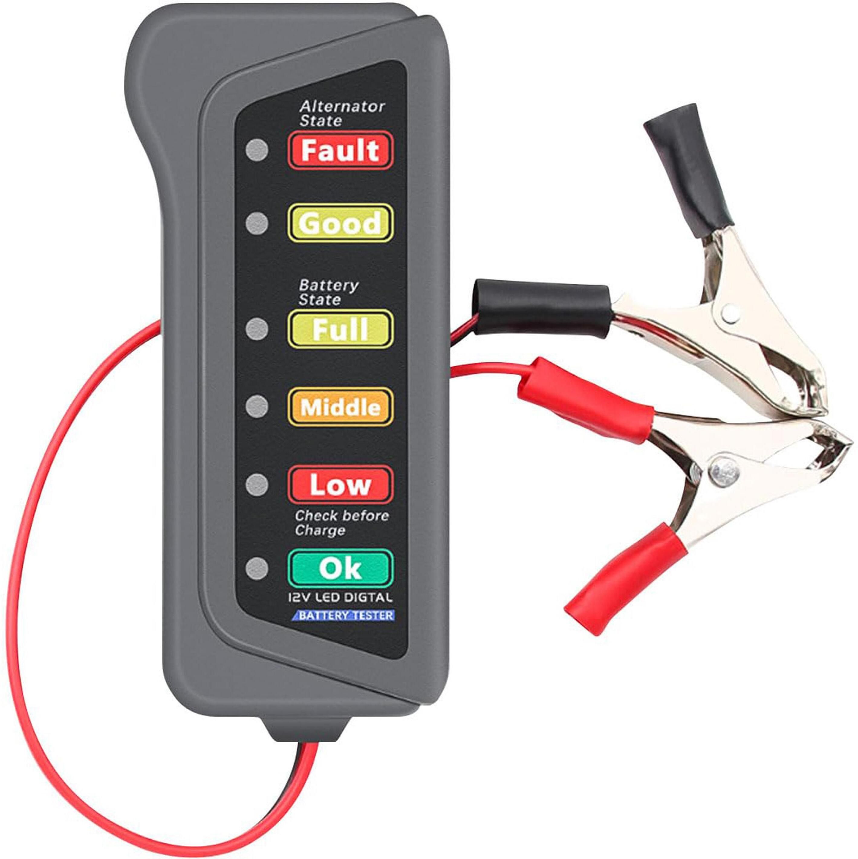 zevaro 12V Car Battery Tester Digital Voltage 6 LEDs Health Check Trucks Digital Battery Tester-picture-19