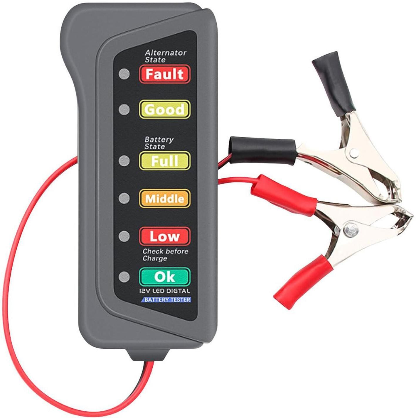 gadgets guru 12V Car Health Tester Battery Digital Voltage 6 LEDs Analyzer Truck Digital Battery Tester-picture-8