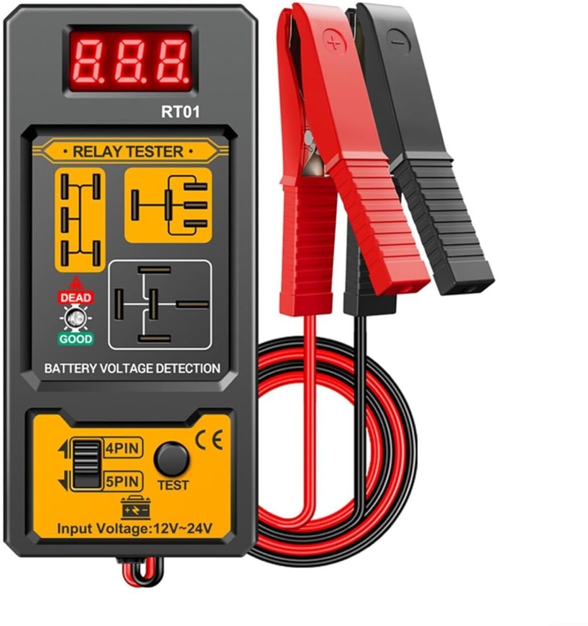 Digital Automotive Relay Analyzer 12V 24V for Cars Trucks RVs Digital Battery Tester-image-2