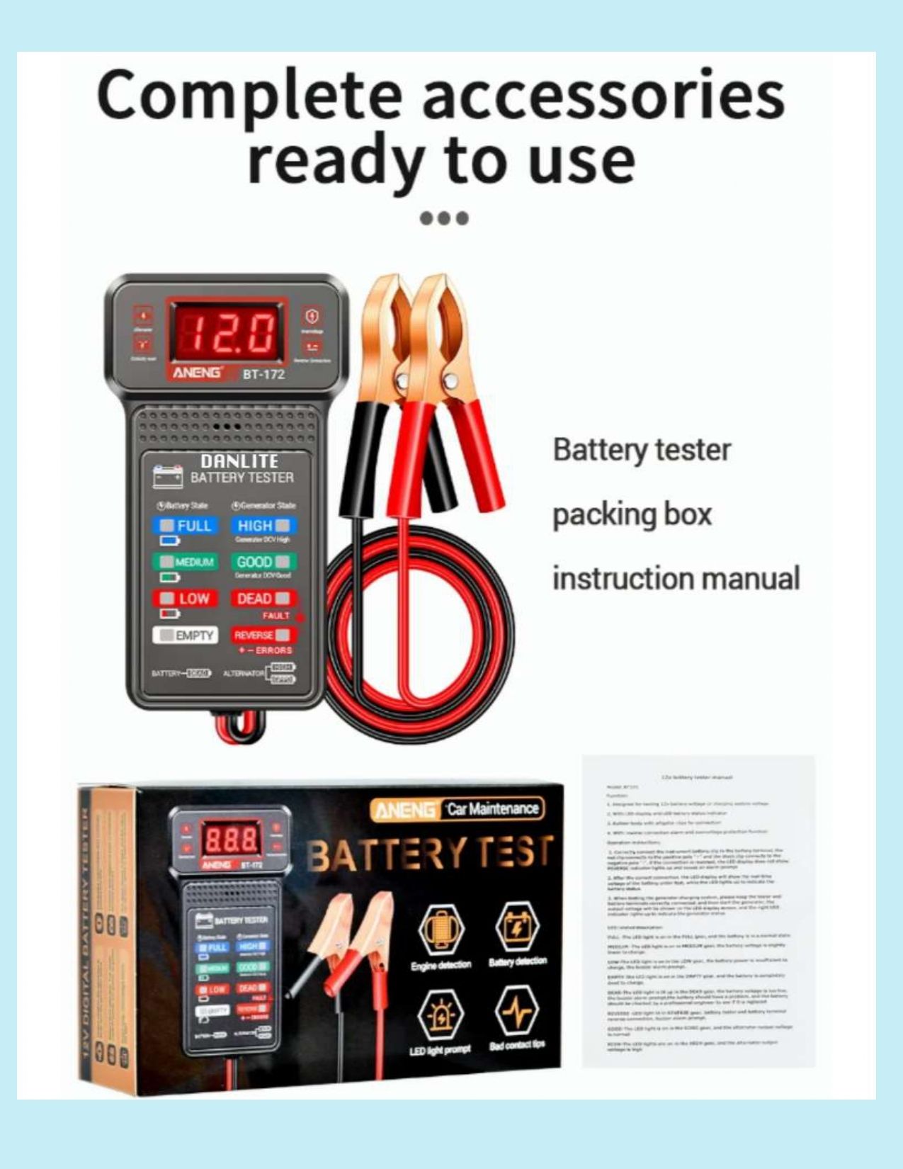 DAN-ANENG-BATTERY TESTER-105 Digital Battery Tester