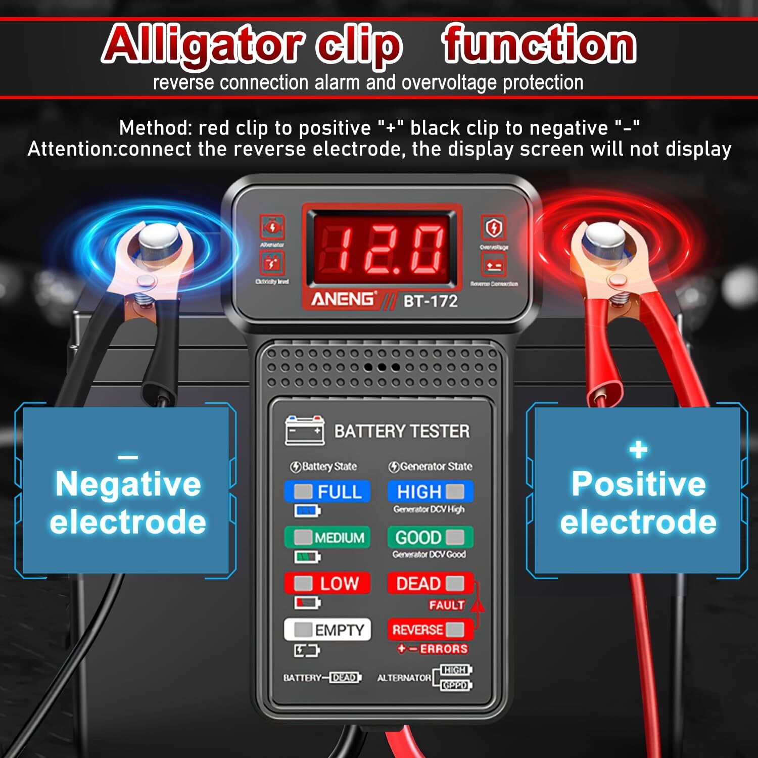 obdking 12V Car Battery Health Checker Digital LED Display Tester Digital Battery Tester-picture-22