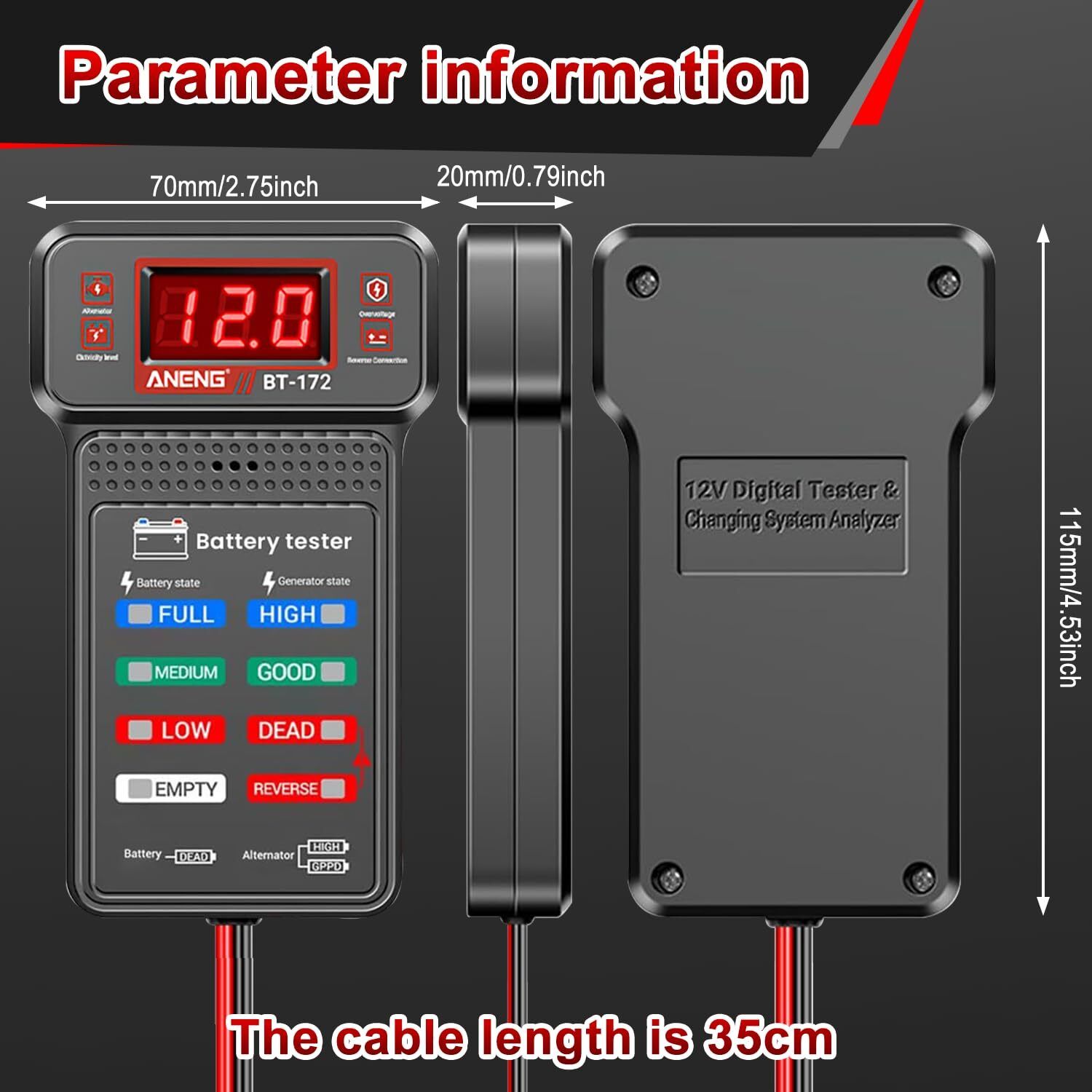 obdking Car Battery Diagnostic Tester 12V Digital LED Indicator Digital Battery Tester-picture-28