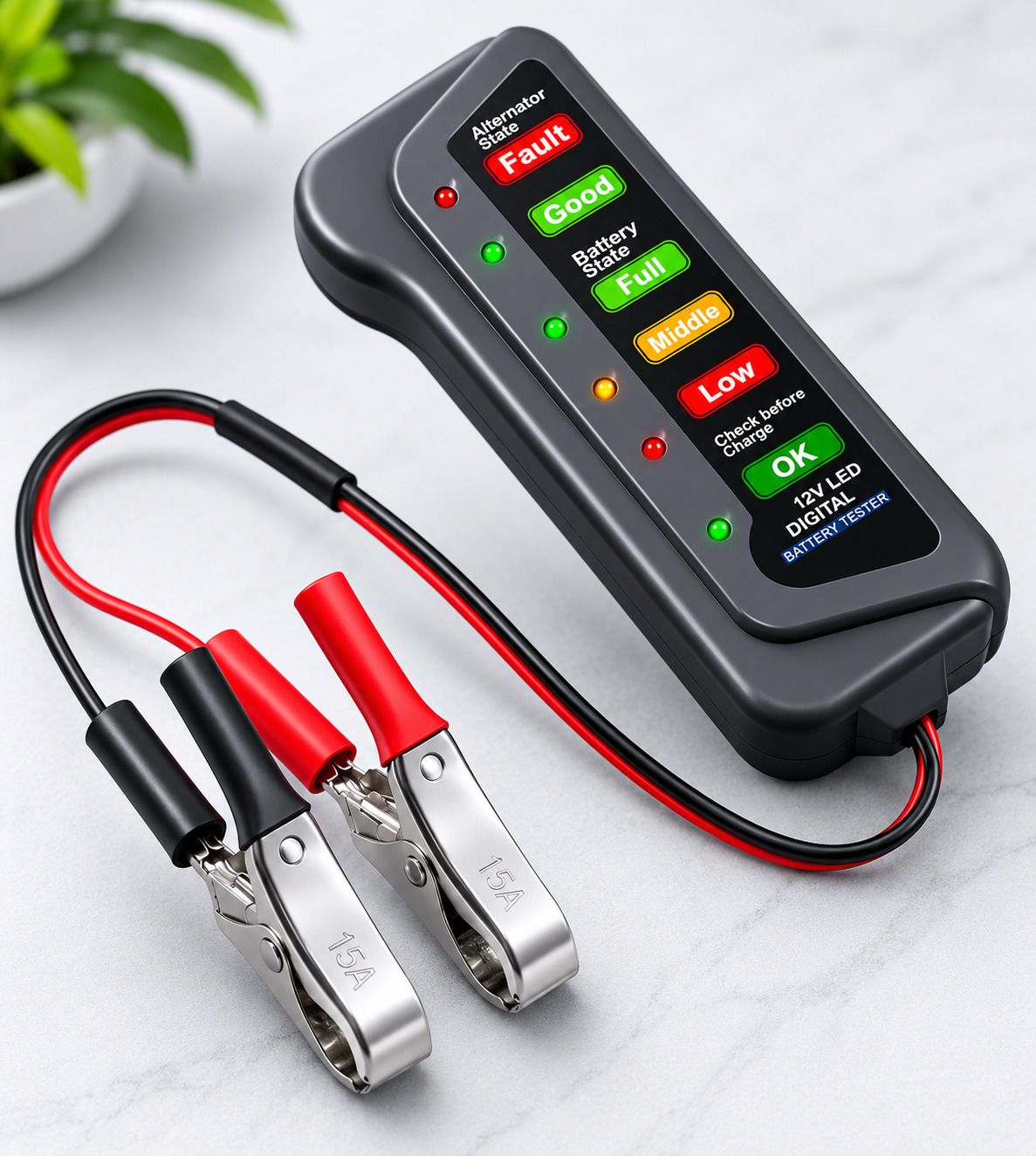 dhruv-pro Battery Tester Alternator for Vehicles with 6 LED Lights, Battery Powered Digital Battery Tester-picture-12