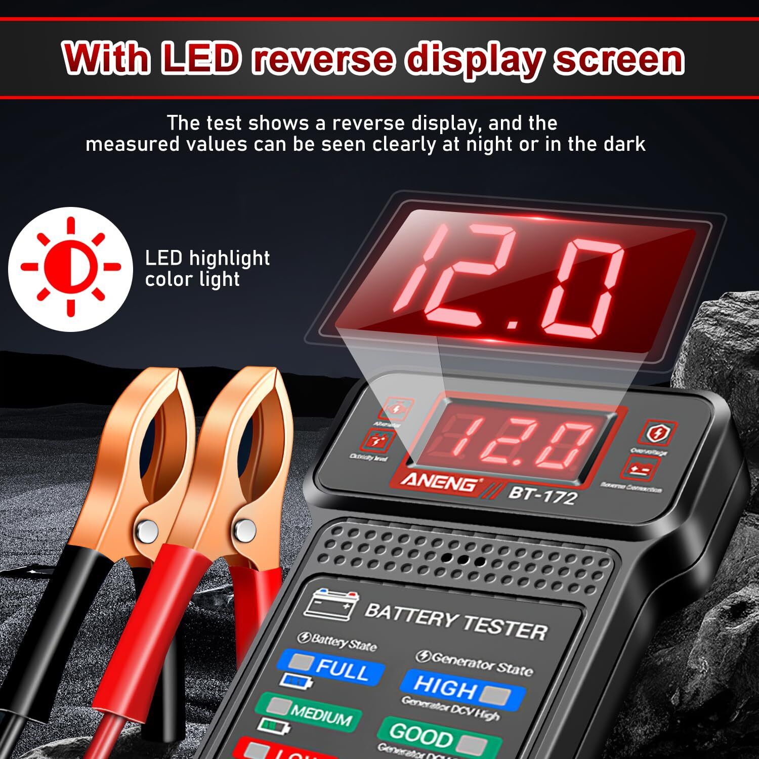 obdking 12V Vehicle Battery Analyzer Digital LED Voltage Checker Digital Battery Tester-picture-35