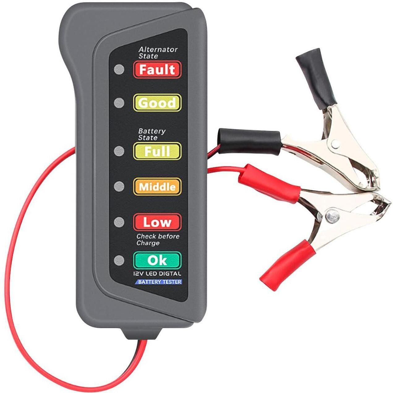 6 LED 12V Digital Battery Health Tester Voltage Analyzer Motorcycles Digital Battery Tester-image-8