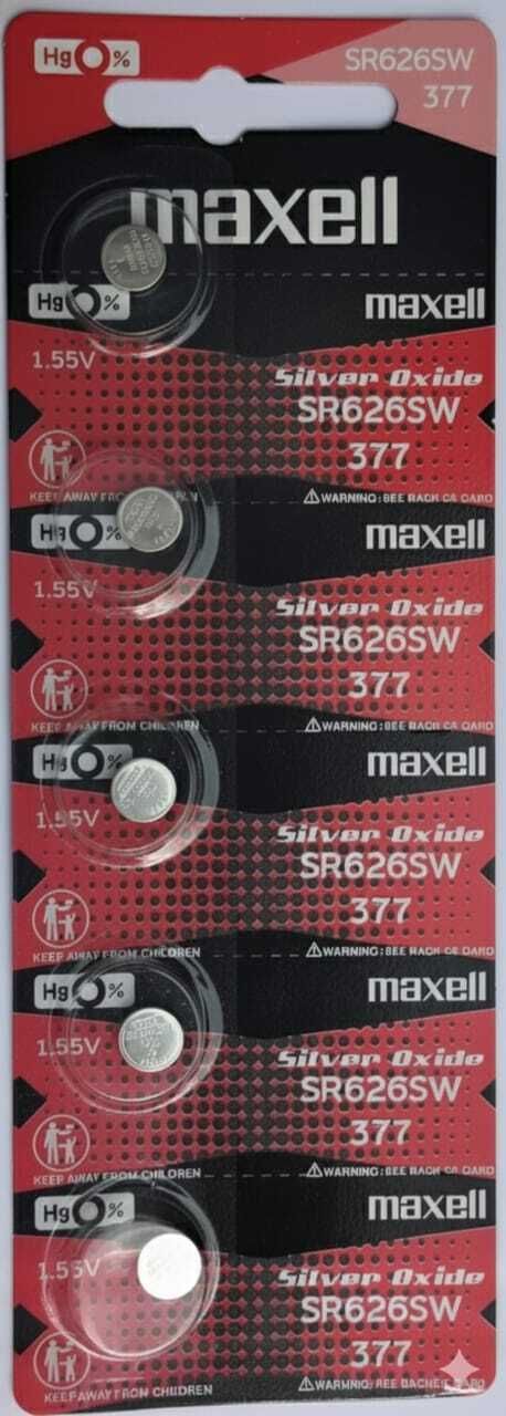 maxell Watch Button Cell SR-626SW 377 Pack of 5 Batteries Battery-picture-21