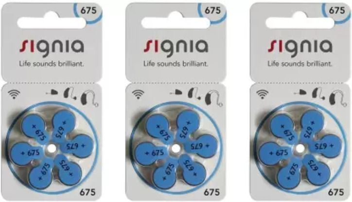 Size 675 no Hearing Aid pack of 3 strips(18 batteries) Zinc Air Battery-image-3