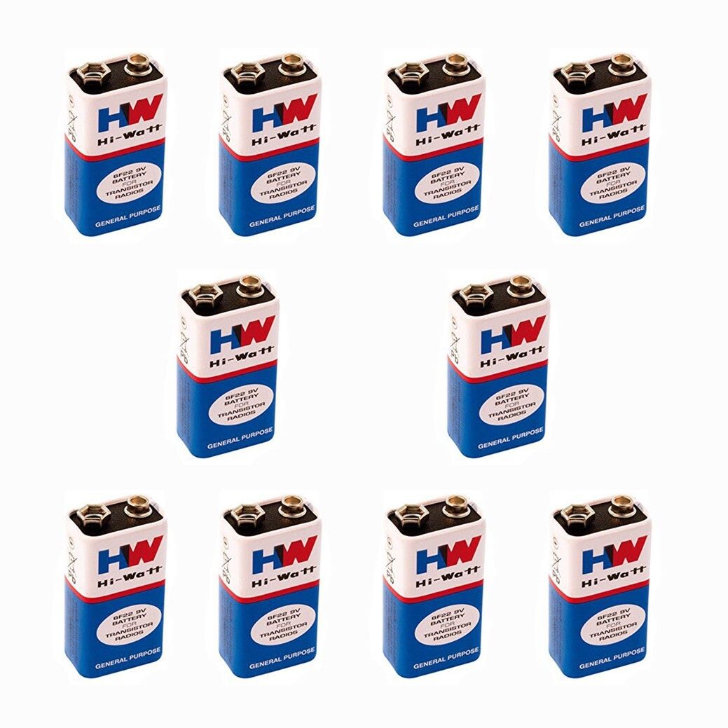 geeta enterprises (Pack of 10) 9 VOLTS HW BATTERY, HI-WATT 100% 9V Long Life Battery-picture-11
