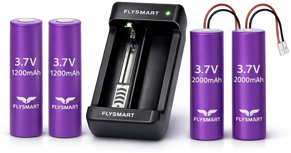 Flysmart 18650 Rechargeable Lithium Batteries with Charger Long Backup Power Set Camera Battery Charger-image-31