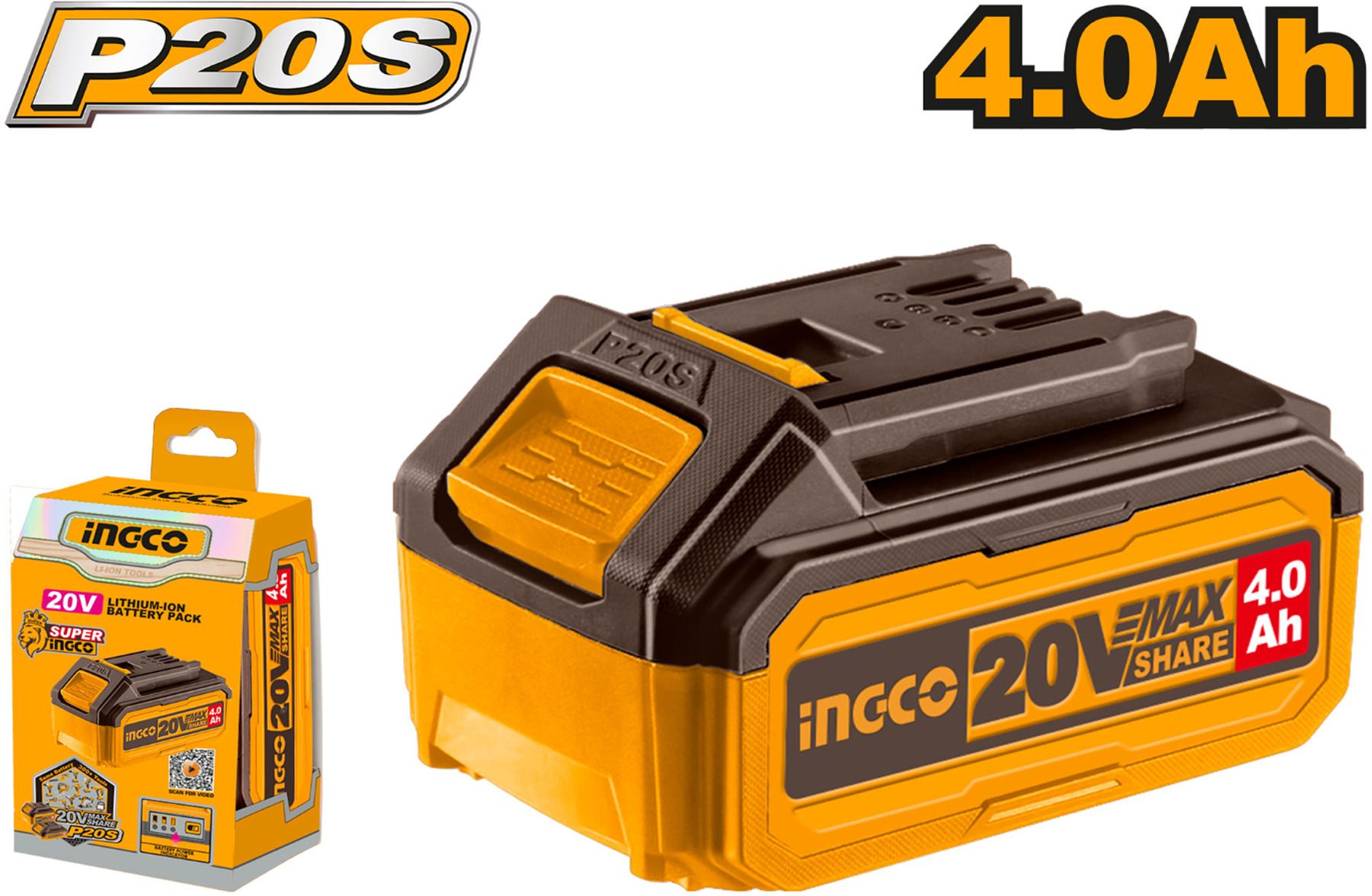 Lithium-ion , 20V 4.0Ah Battery