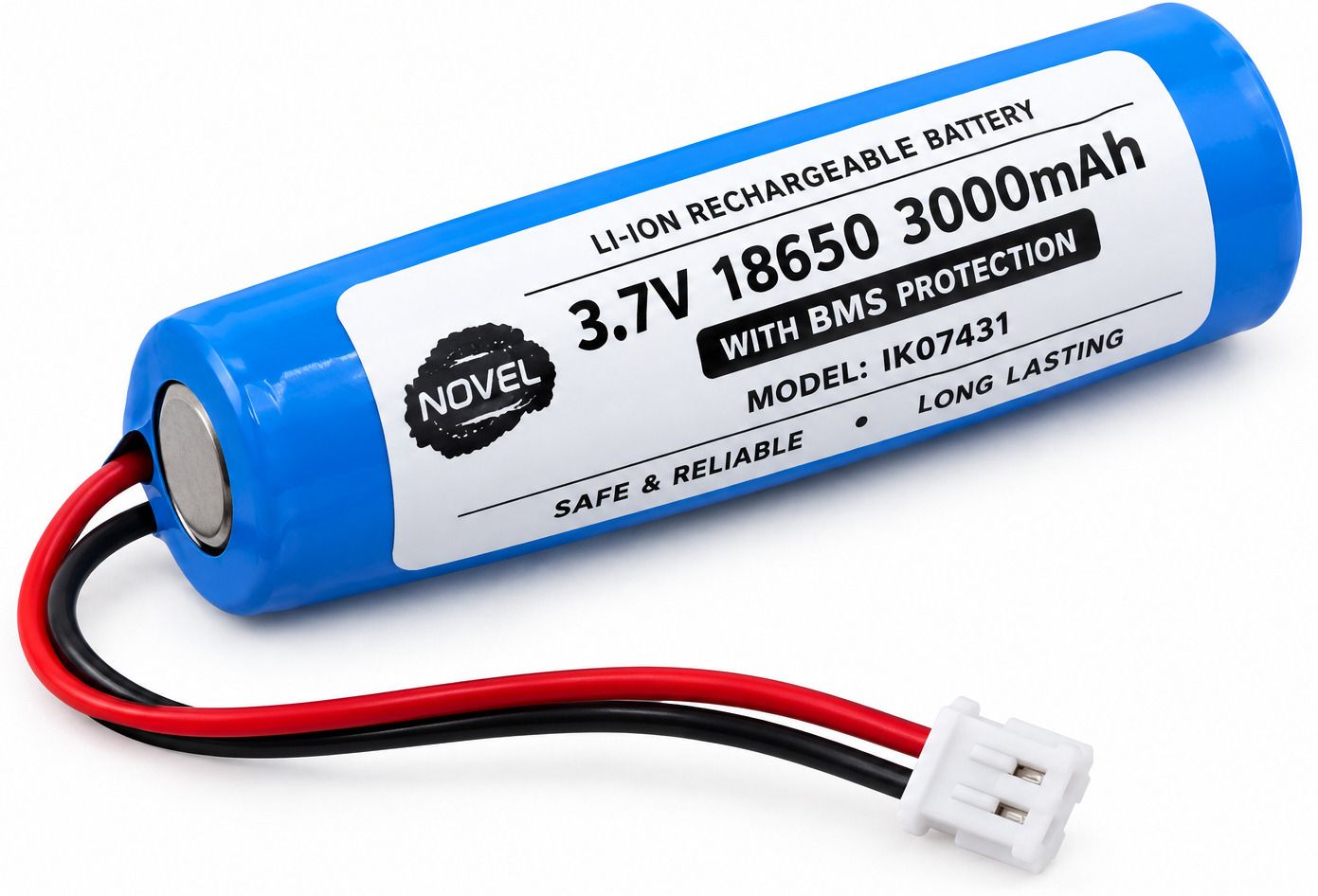 novel 3.7V 3000mAh 18650 Li-Ion Rechargeable with JST 2-Pin Connector & BMS Protection Battery-picture-18