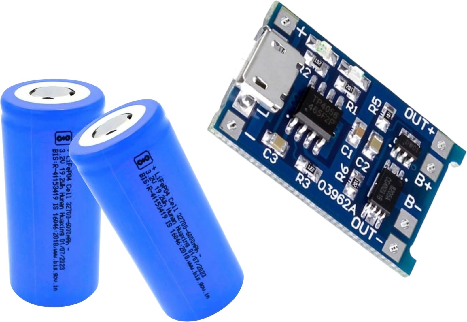 electroglobal 32700 6000mAh 3.2V Pack of 2 with TP4056 Micro USB Charging Module Battery-picture-41