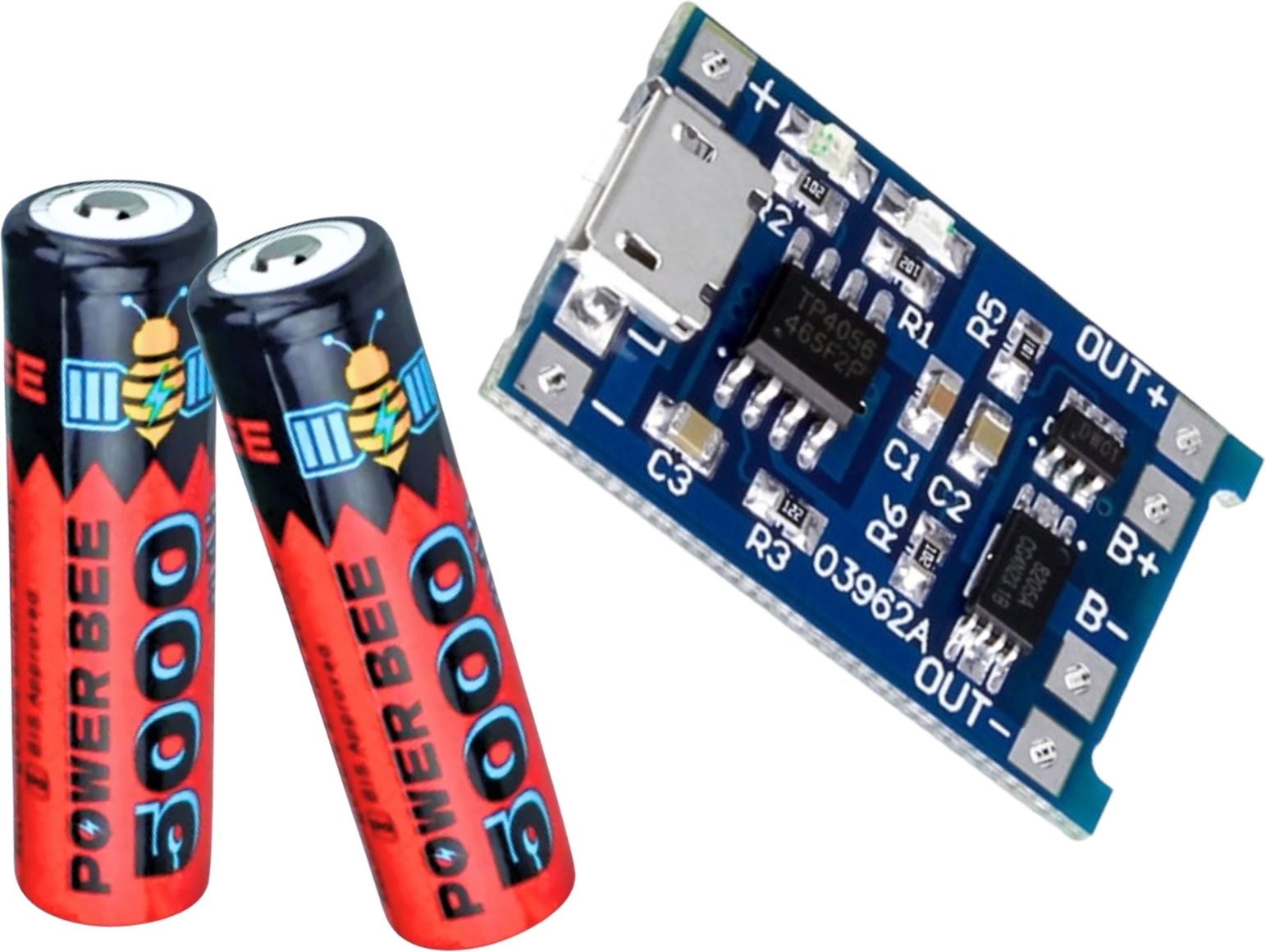 electroglobal PowerBee 5000mAh Pack of 2 with TP4056 1A Charging Module Battery-picture-32