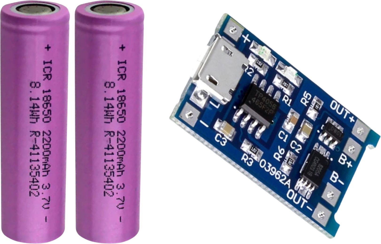 electroglobal Original 2200mAh 3.7V Rechargeable Pack with TP4056 Micro USB Module Battery-picture-16