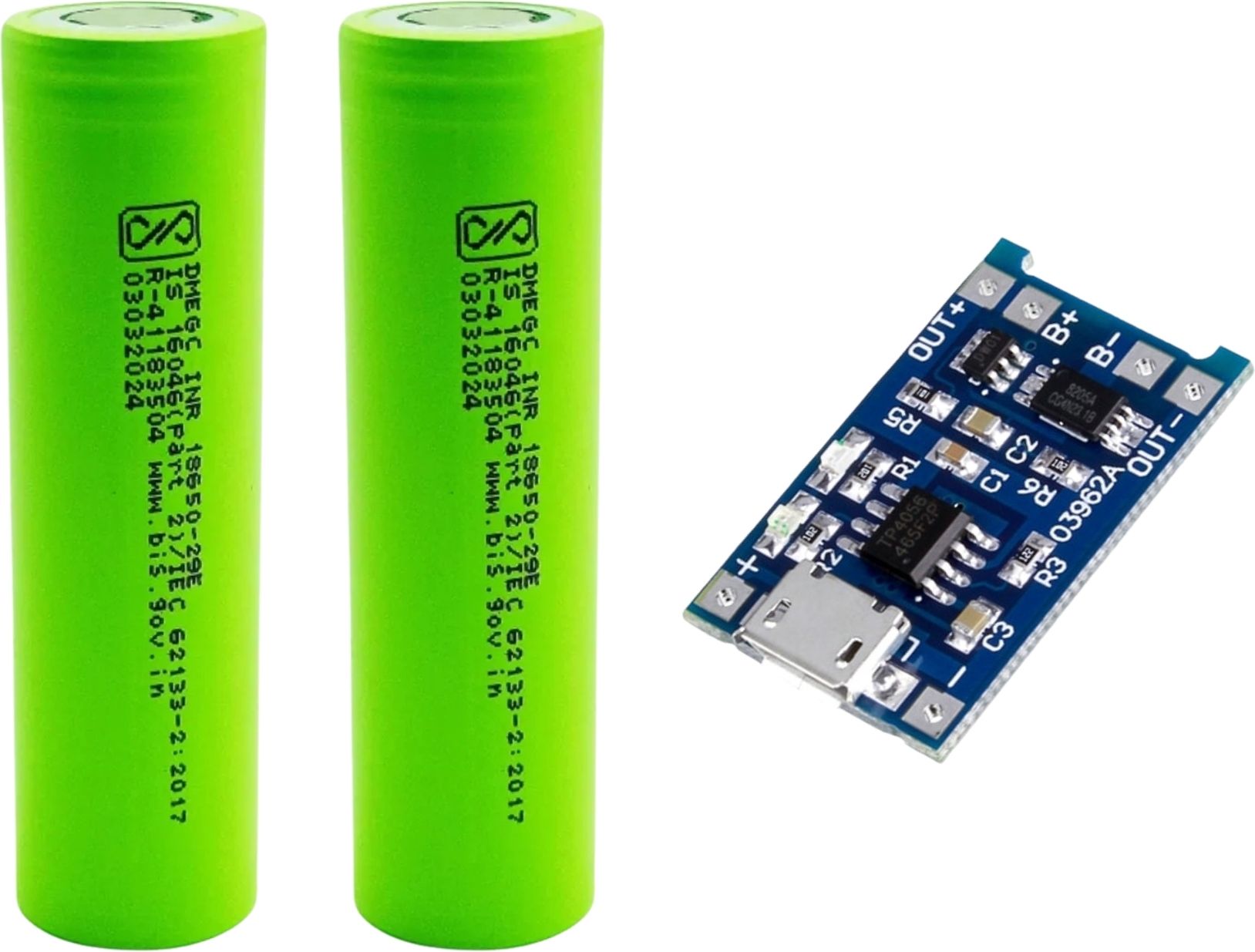 electroglobal BAK 2900mAh Rechargeable Pack of 2 with TP4056 Micro USB Charging Module Battery-picture-42