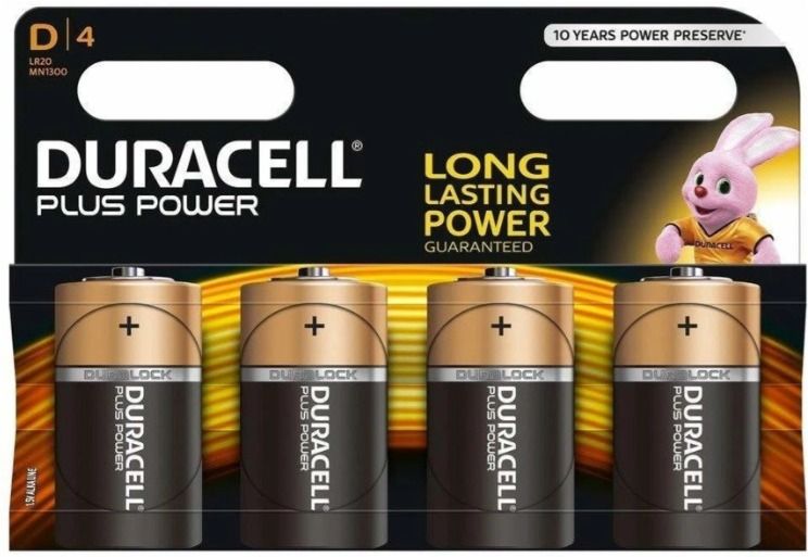 duracell MN1300 Plus Power Alkaline D Size Batteries (Pack of 4) Battery-picture-43