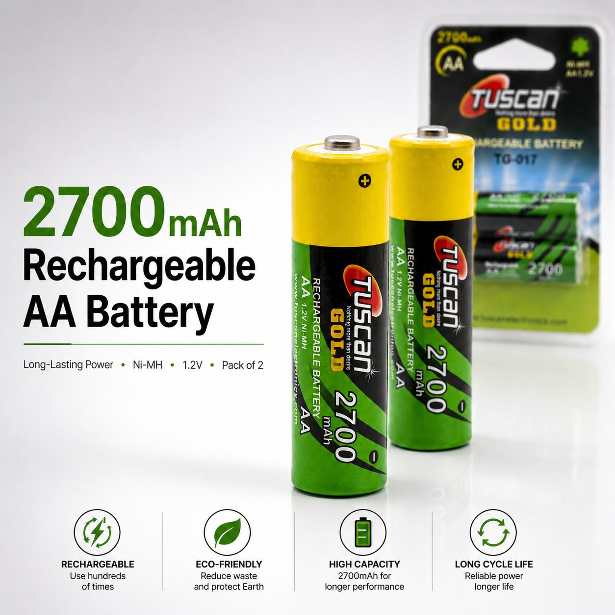 prosac High Capacity AAA 2700mAh Rechargeable Batteries|| Battery-picture-30