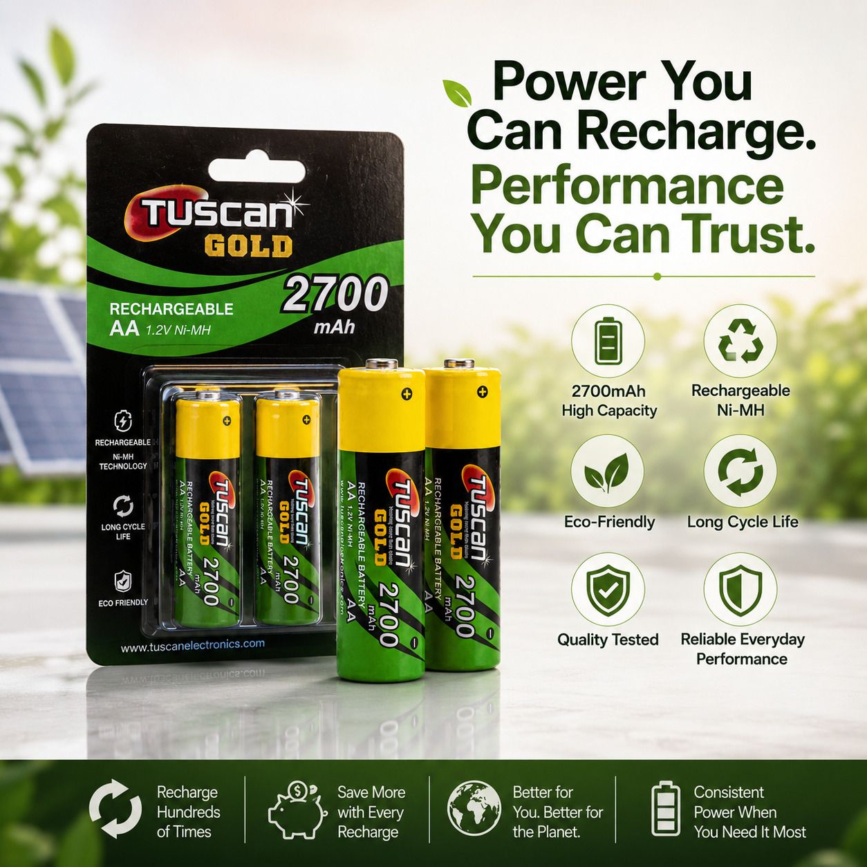 Long-Lasting AAA 2700mAh Rechargeable Batteries|| Battery-image-49