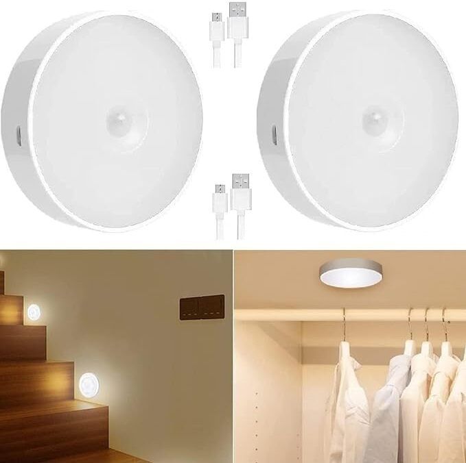 Samridhi Enterprises Smart Motion Sensor Night Lamp – Rechargeable & Wireless Self Adhesive Lamp Smart Sensor Light-image-1