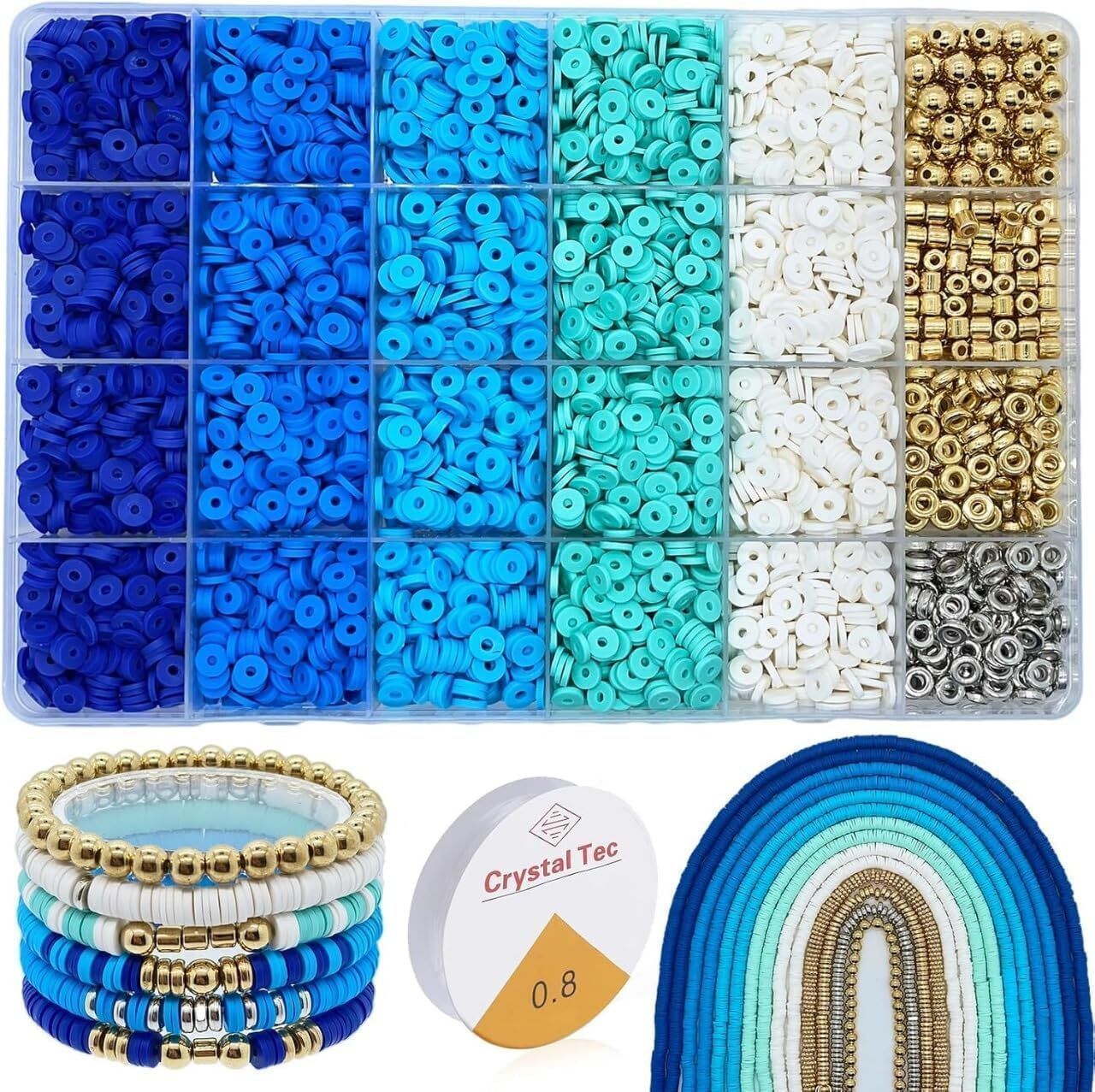Bracelet Making Kit – 6mm Beads DIY Jewellery Craft Set for Kids & Girls Multicolor Beading Wire-image-21