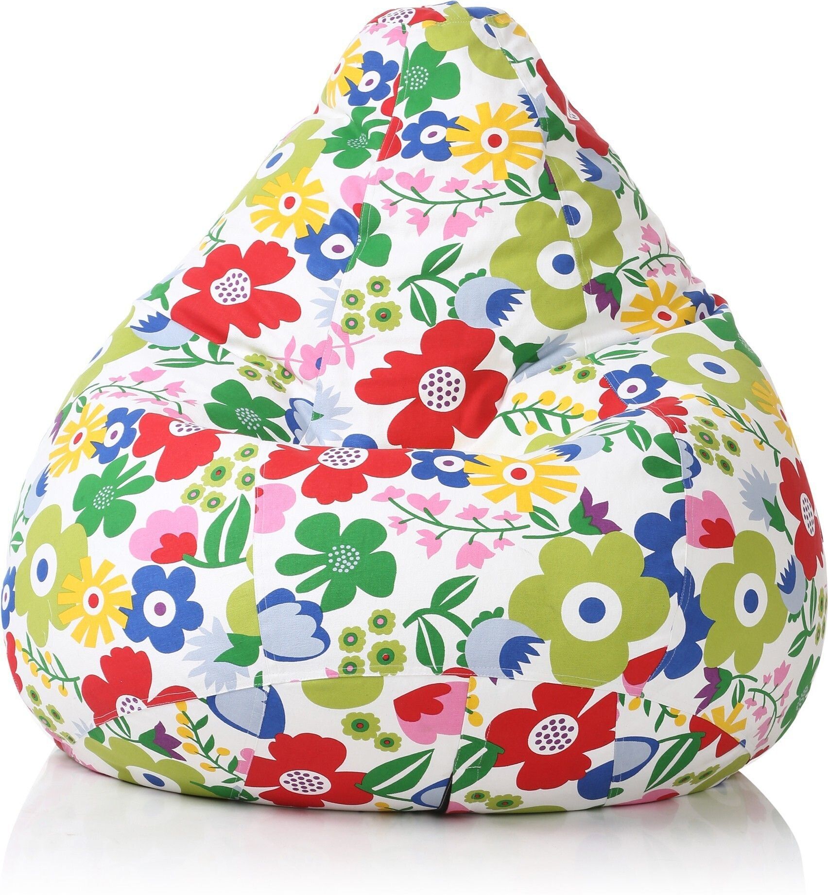 style homez XXL Classic Cotton Canvas Floral Printed Teardrop Bean Bag With Bean Filling-picture-39