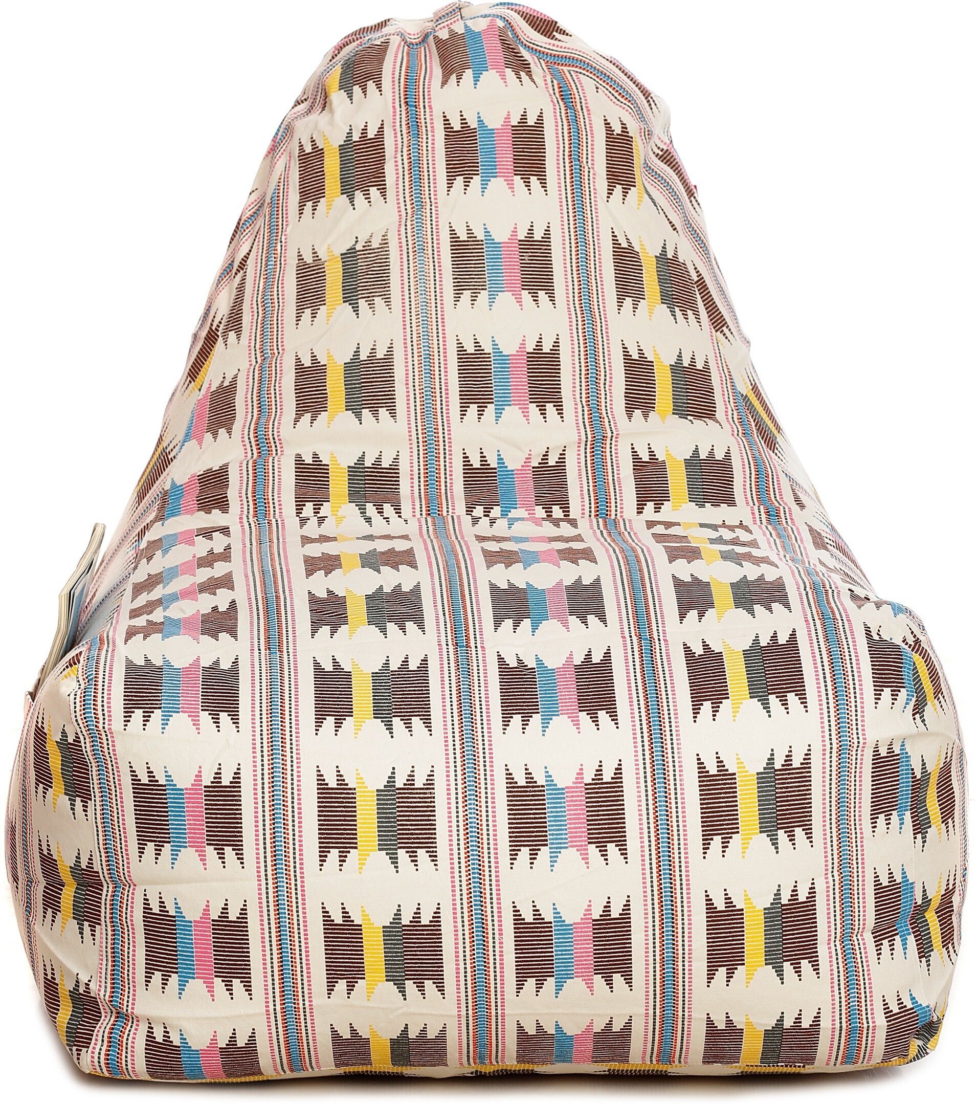 XXL Hackey Cotton Canvas IKAT Printed Bean Bag Chair With Bean Filling-image-23
