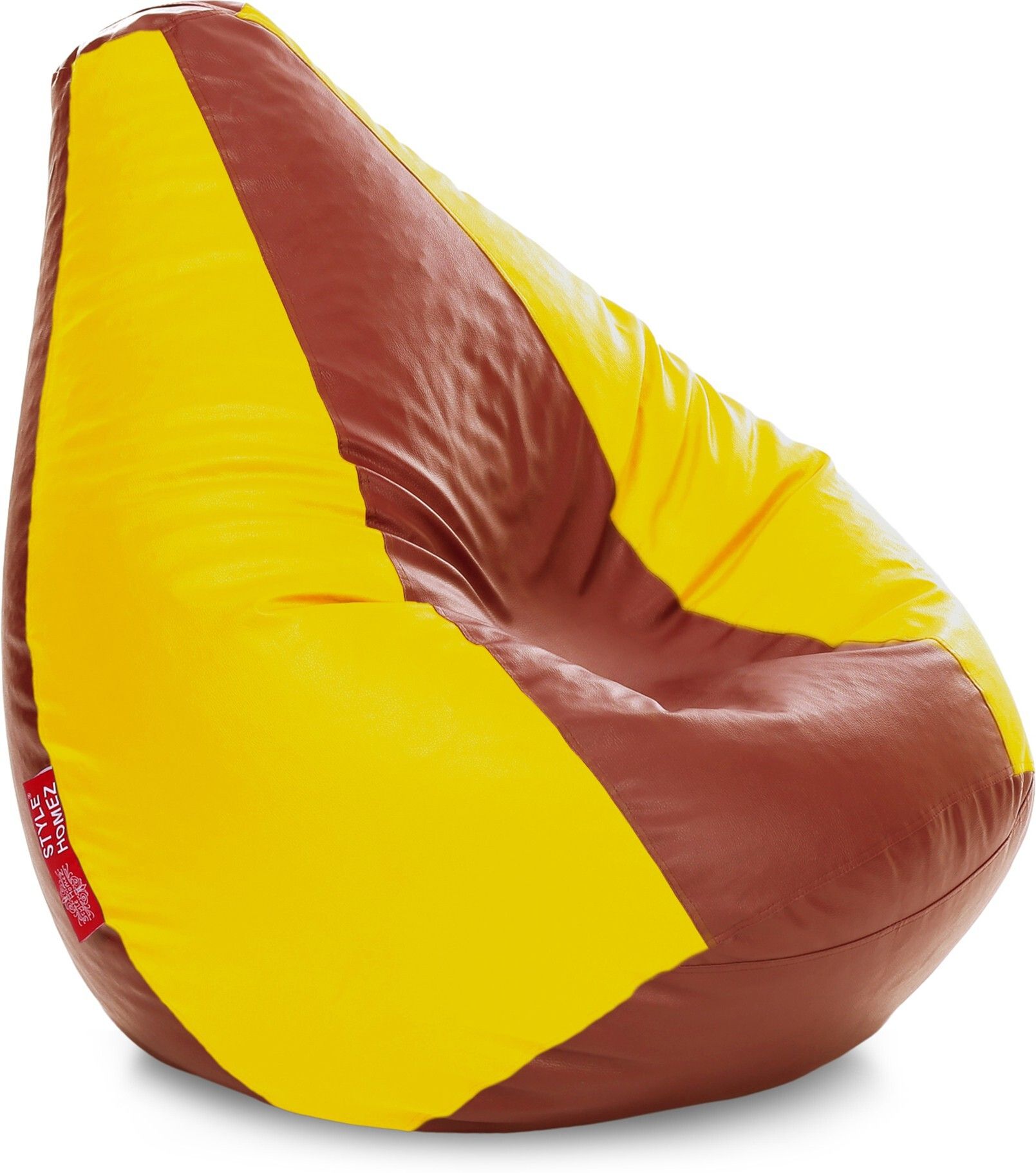 XXXL Premium Leatherette Classic Tan Yellow Color Teardrop Bean Bag With Bean Filling-image-19