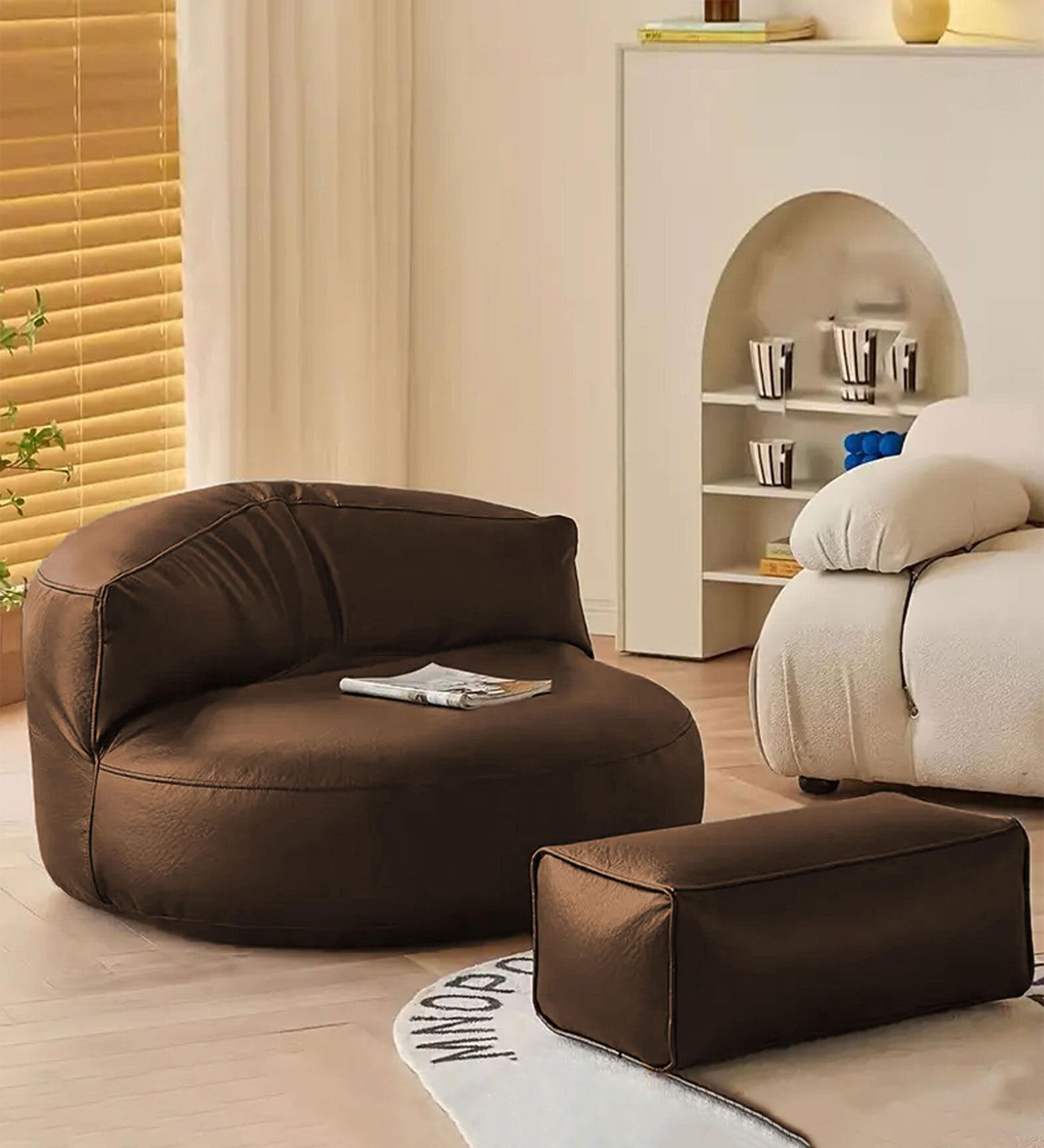 mintwud from pepperfry Large Tear Drop Bean Bag Cover (Without Beans)-picture-16