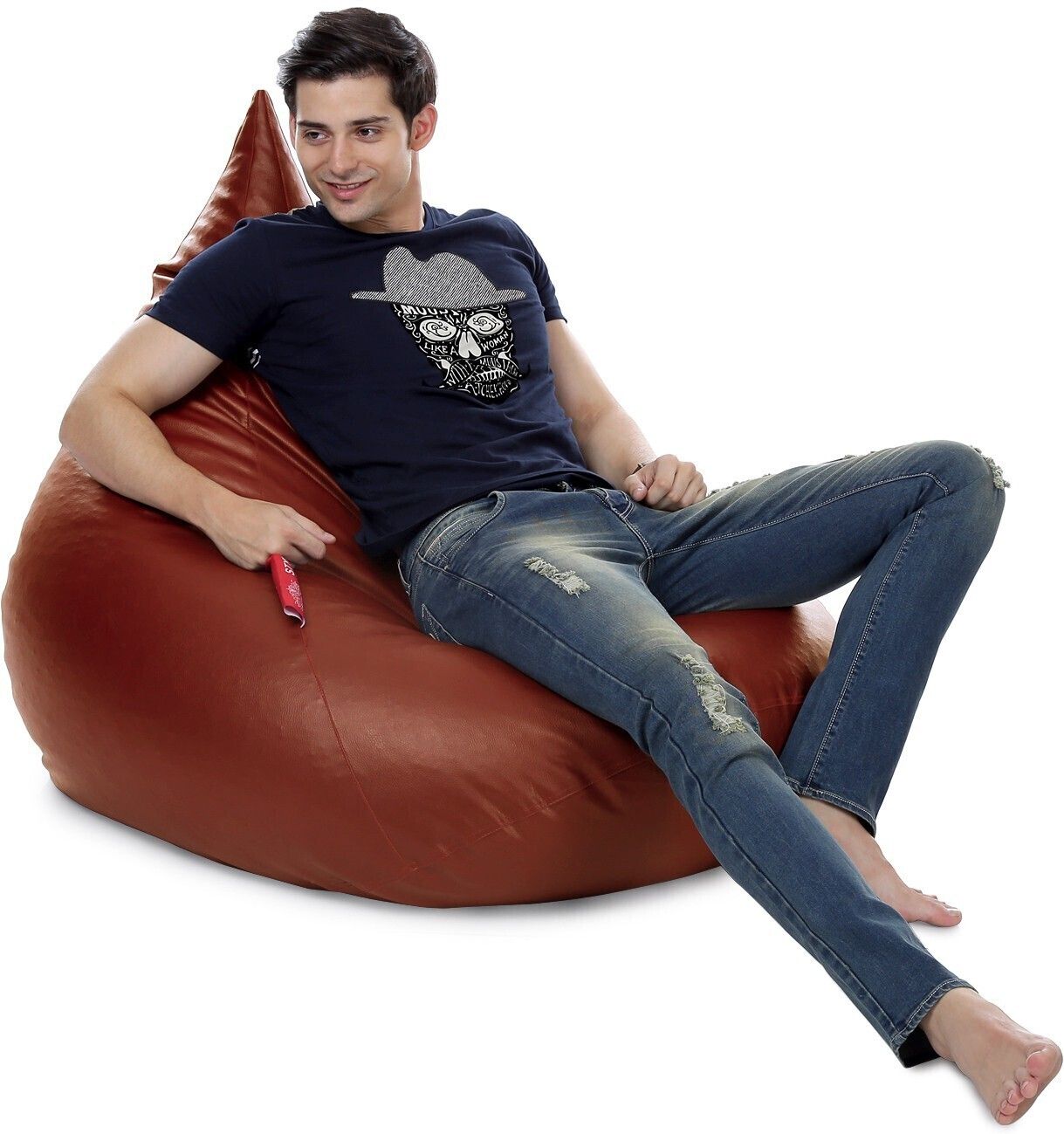 style homez XXL Premium Leatherette HumBug Teardrop Bean Bag With Bean Filling-picture-21