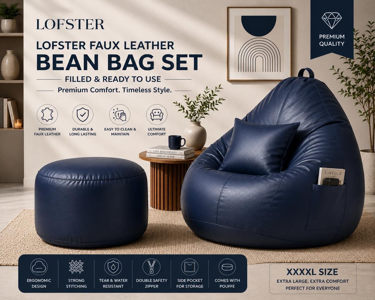 4XL Teardrop Bean Bag With Bean Filling-image-36