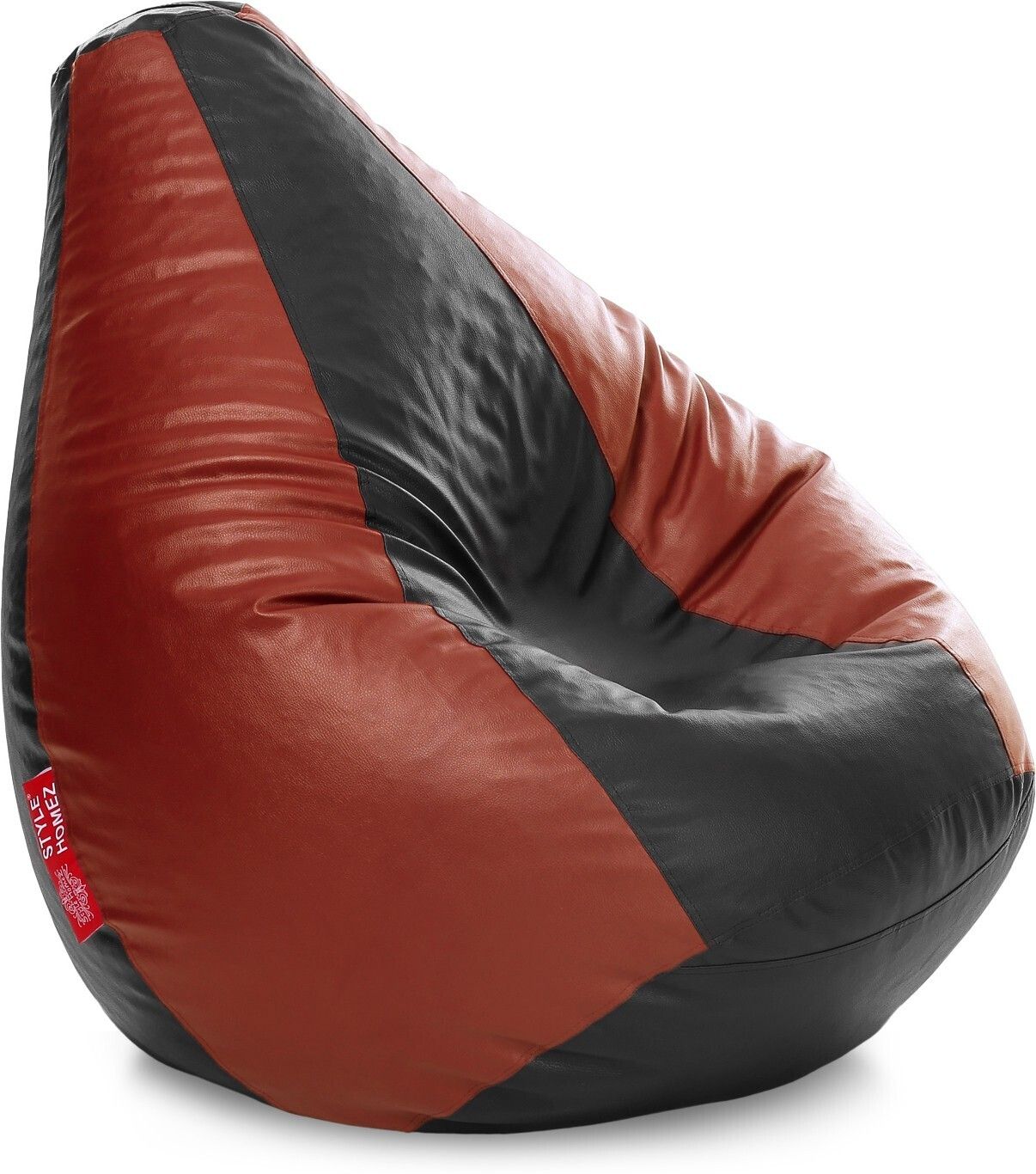 style homez XXXL Premium Leatherette Classic Black Tan Color Teardrop Bean Bag With Bean Filling-picture-11