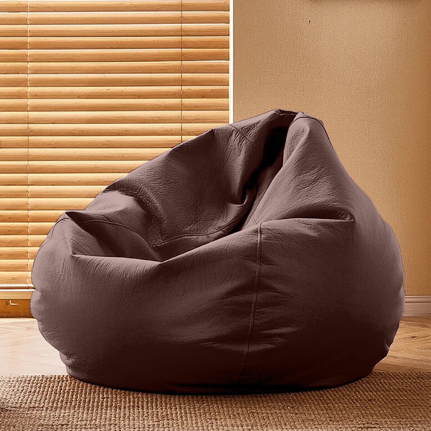 XXXL CloudBean Bean Bag Sofa , Brown Teardrop Bean Bag With Bean Filling