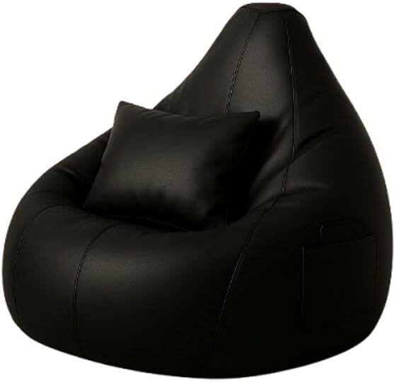 shop 24 care XL Premium Faux Leather Bean Bag Combo with Free Cushion Bean Bag Chair With Bean Filling-picture-21
