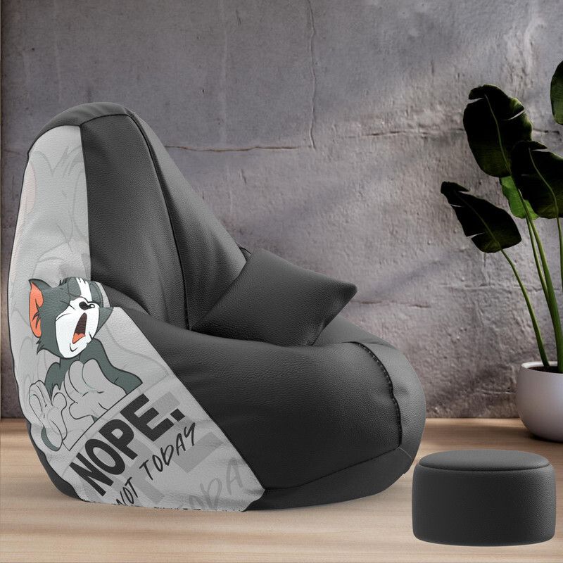 5XL Premium, Designer - Slackers Lounge Theme-Not Today - Printed Teardrop Bean Bag With Bean Filling-image-8