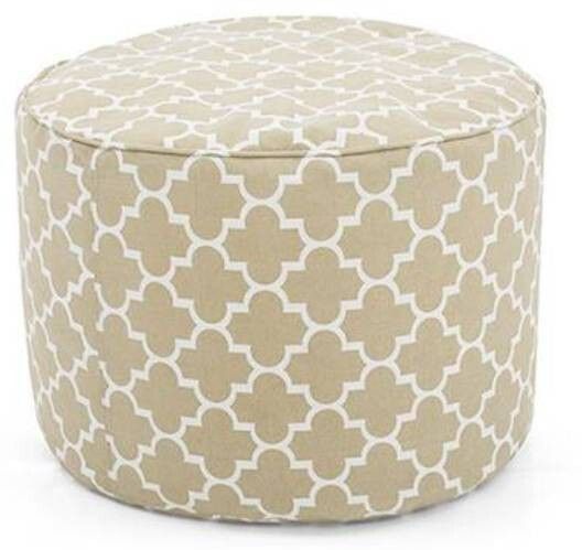 style homez XL PREMIO,100% Cotton Canvas Round Ottoman Bean Bag , Moroccan Lattice Beige Color Bean Bag Footstool With Bean Filling-picture-14