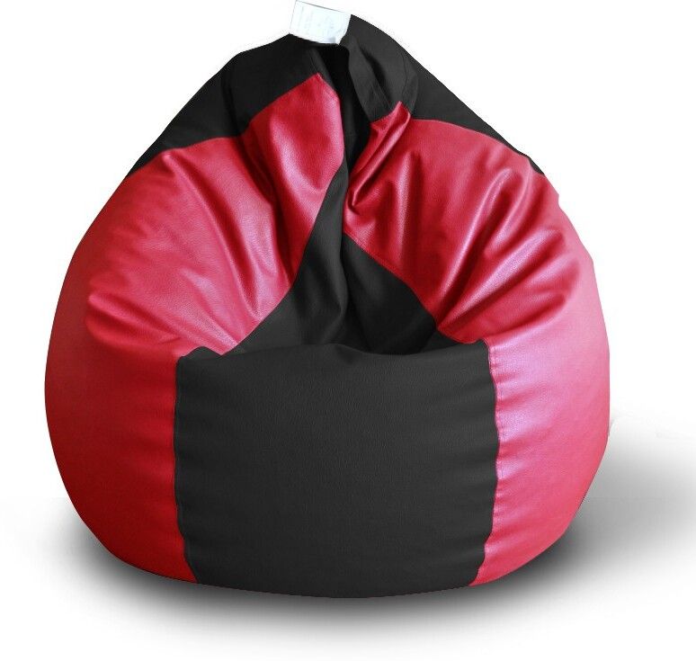 XXL Premium Leatherette Classic Black Red Color Teardrop Bean Bag With Bean Filling-image-35