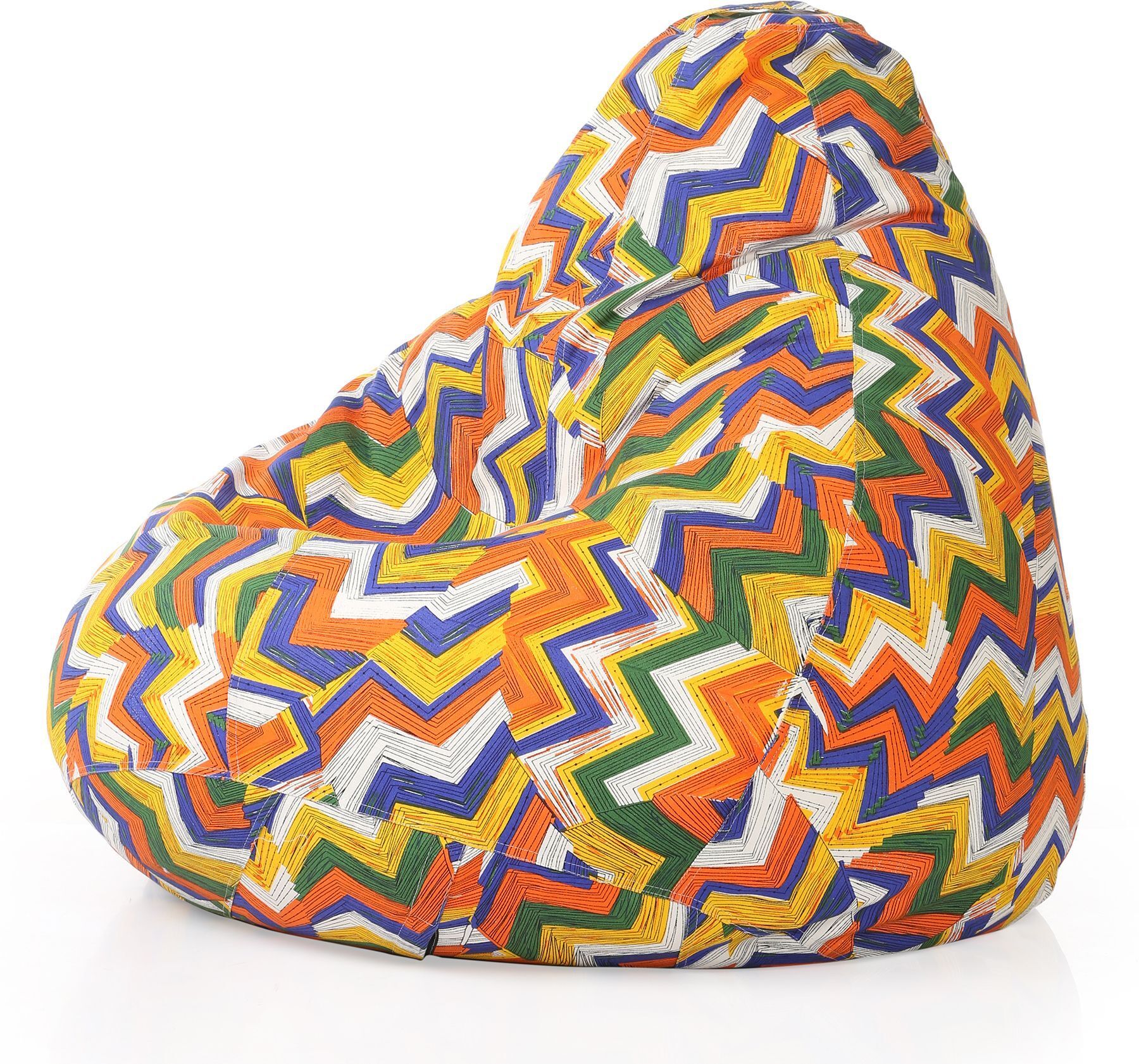 style homez 4XL Classic Cotton Canvas Geometric Printed Teardrop Bean Bag With Bean Filling-picture-33