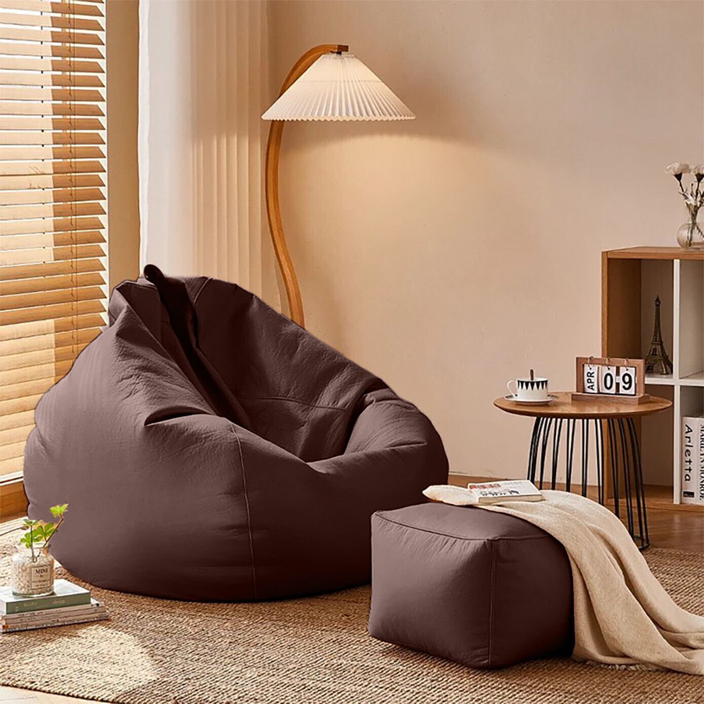 flipkart perfect homes XXXL RelaxSofa Nest With Free Cushion and Puffy , Brown Teardrop Bean BagWith Bean Filling-picture-38