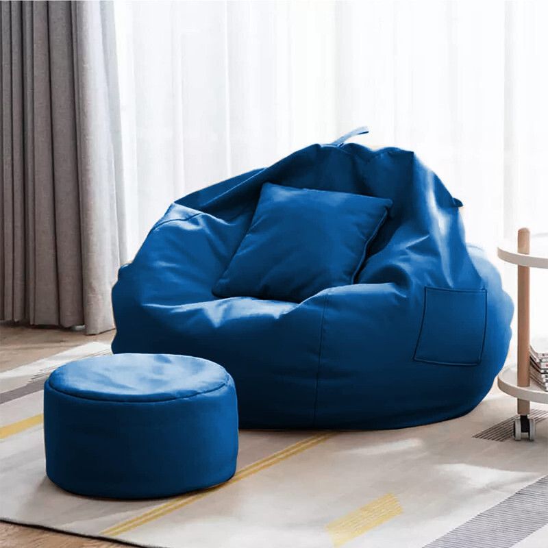 XXXL 3XL Bean Bag with Footrest & Cushion Ready to Use with Beans (Royal Blue - 3XL) Bean Bag Chair With Bean Filling-image-22