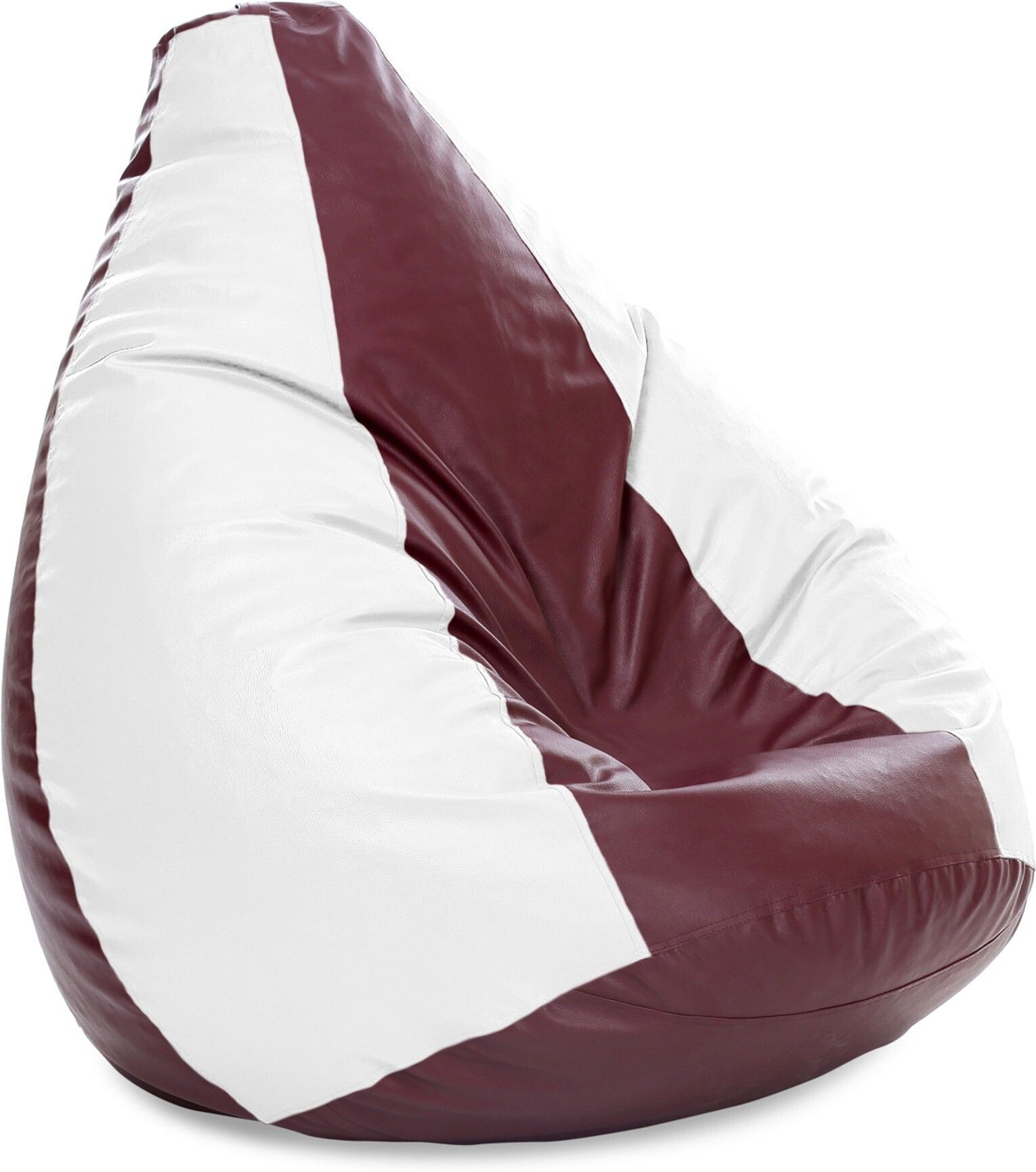 4XL Premium Leatherette Classic Maroon White Color Jumbo Teardrop Bean Bag With Bean Filling-image-26